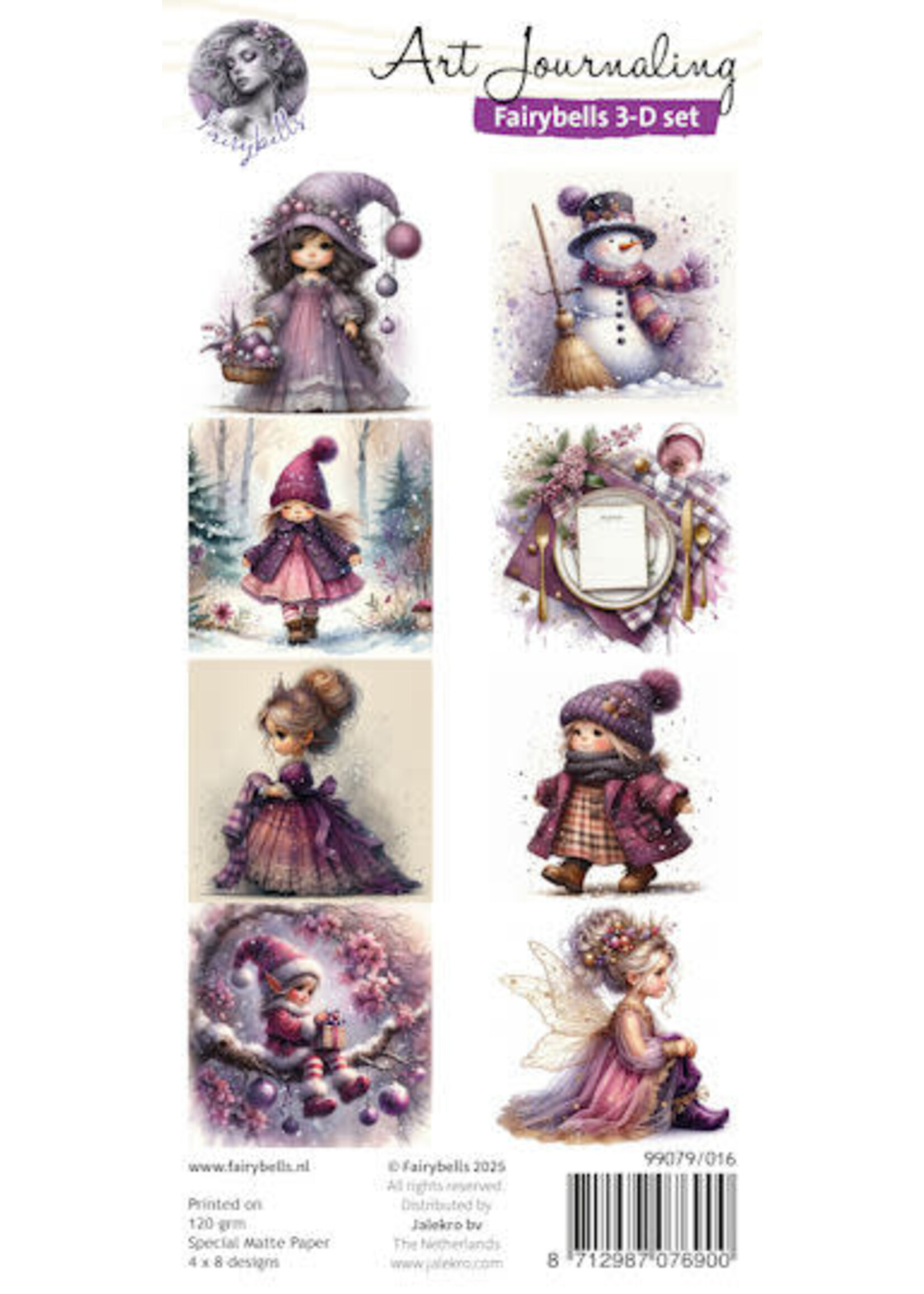 Fairybells 3-D setje Kerst paars 1