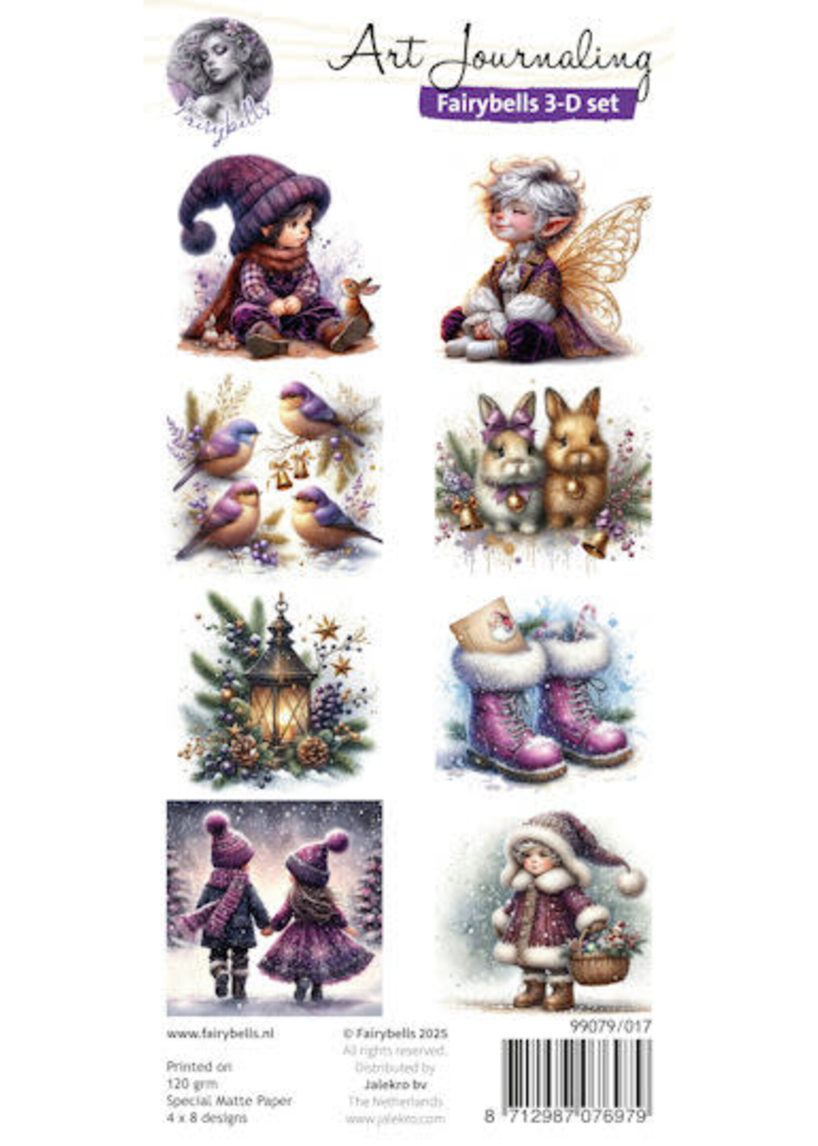 Fairybells 3-D setje Kerst paars 2