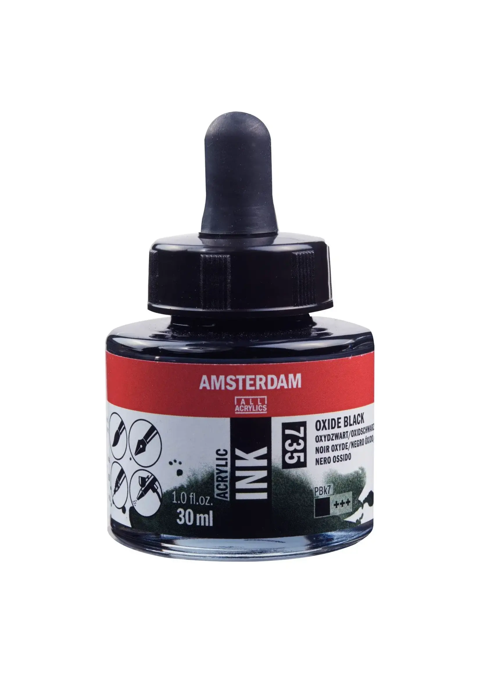 Amsterdam • Acrylinkt Fles 30 ml Oxydzwart 735 3338-0018