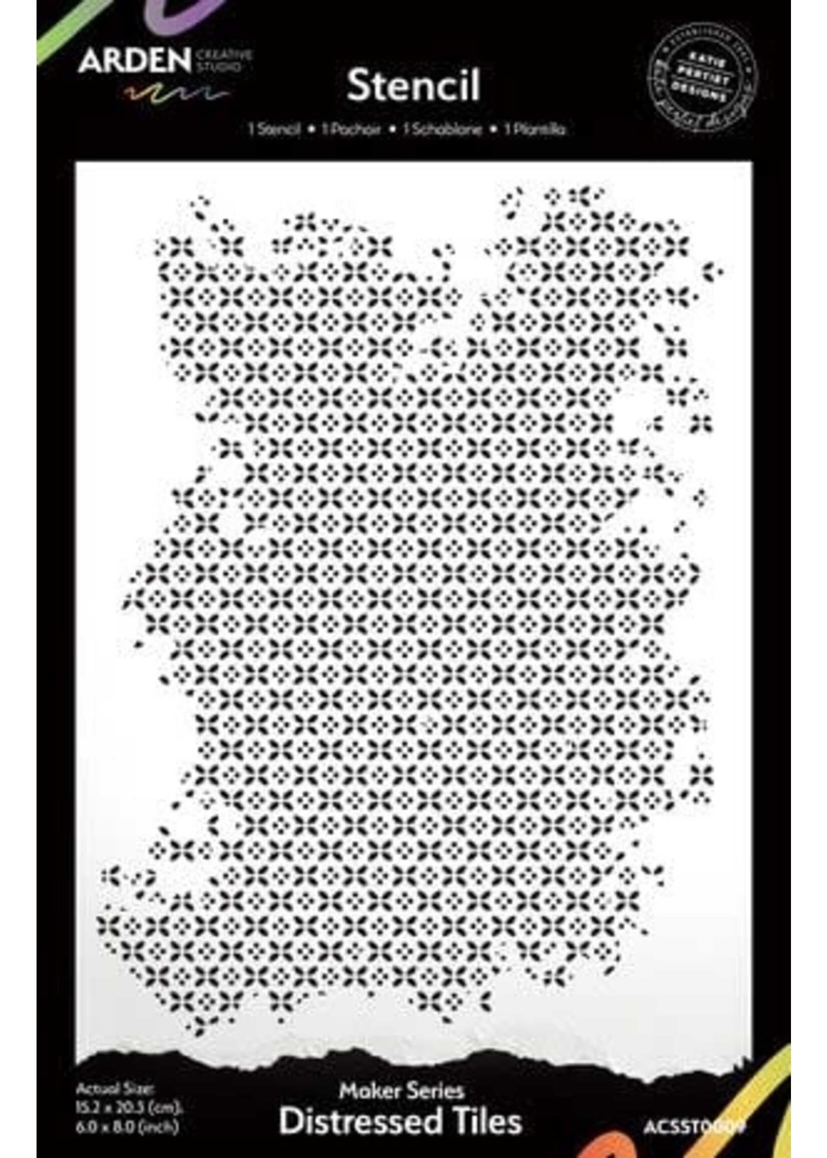 Laurel Grove Maker Series 6x8 Inch Stencil Distressed Tiles (ACSST0009)
