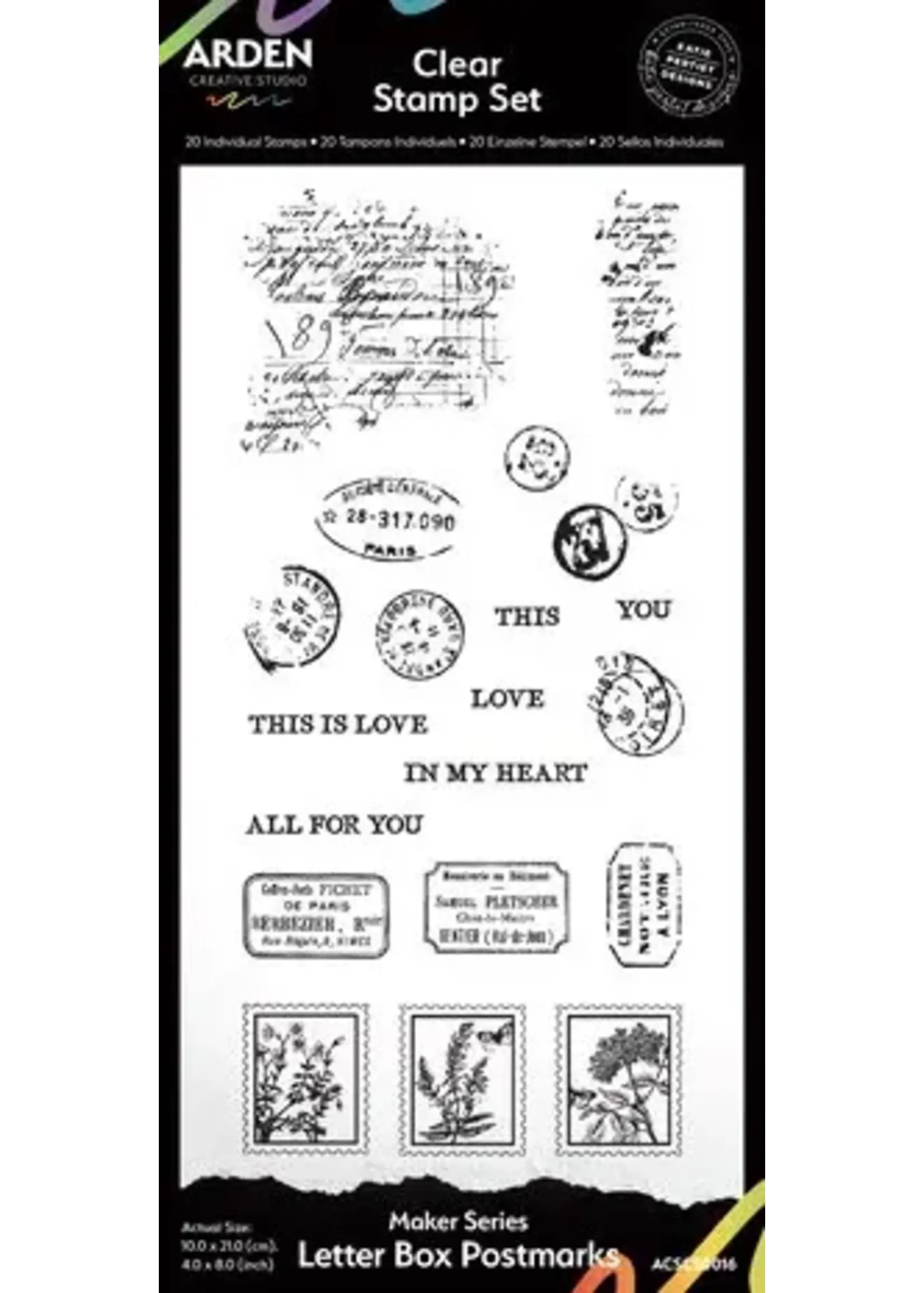 Laurel Grove Maker Series 4x8 Inch Clear Stamp Set Letter Box Postmarks (ACSCS0016)