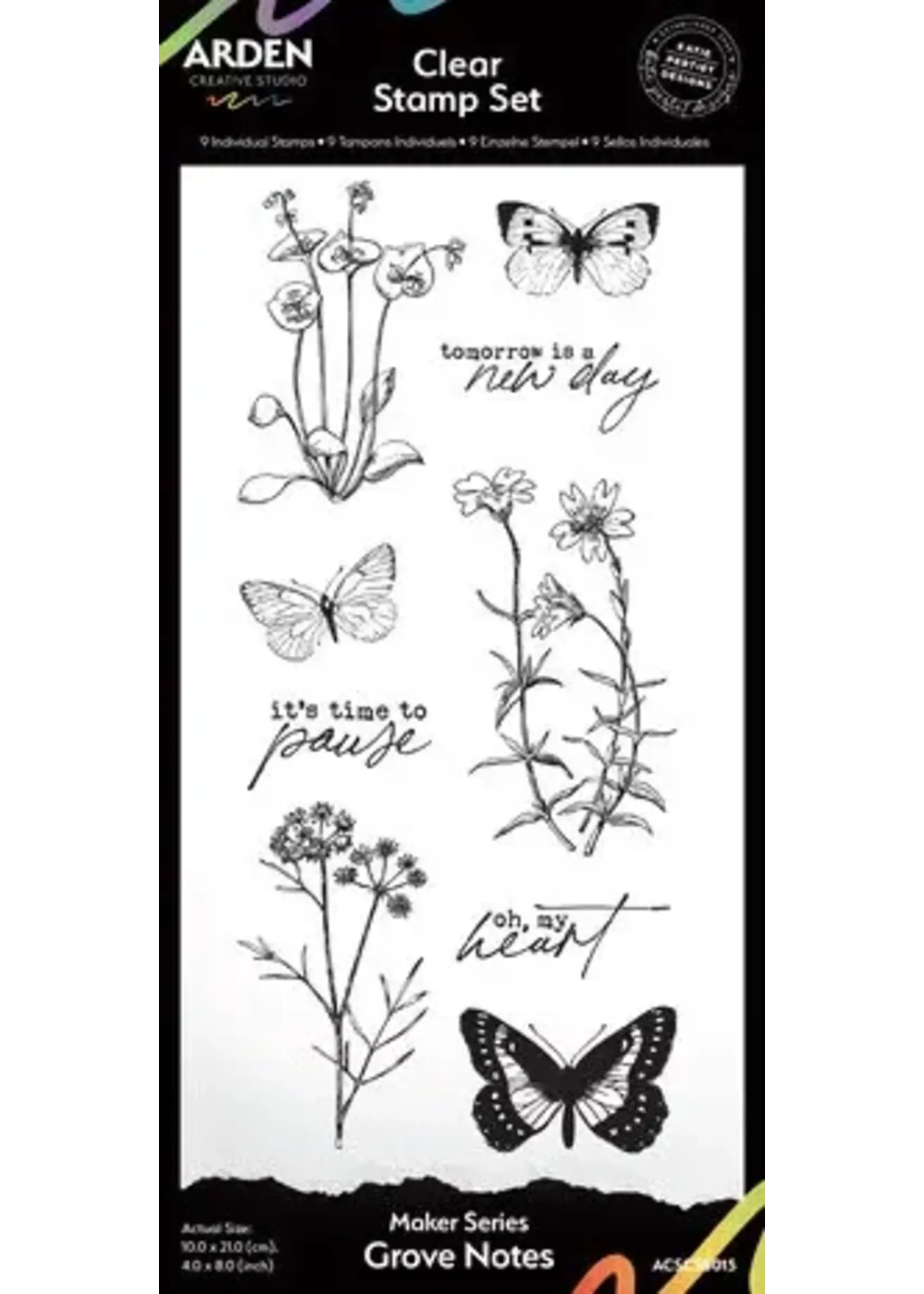 Laurel Grove Maker Series 4x8 Inch Clear Stamp Set Grove Notes (ACSCS0015)