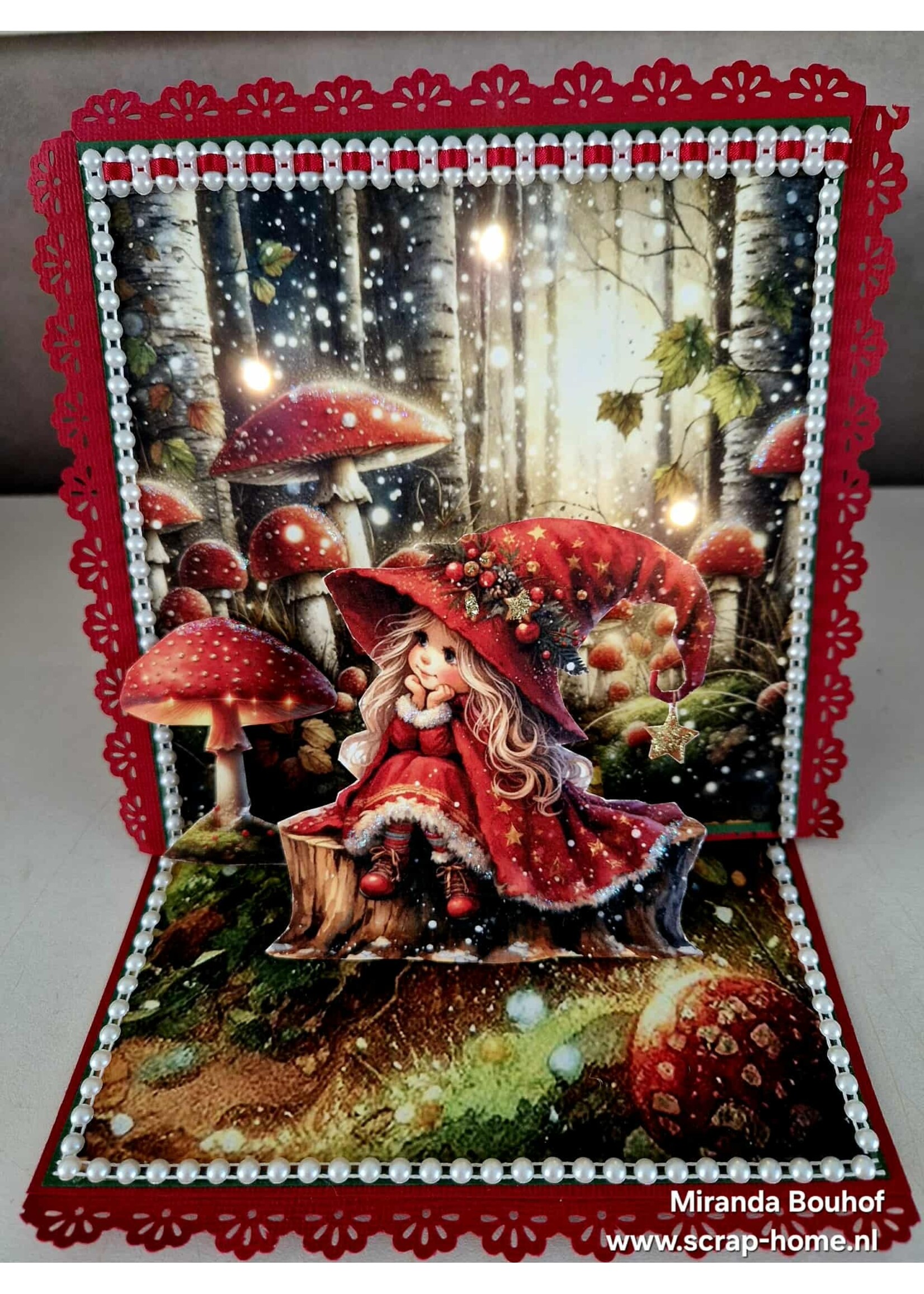 Easel fairy kaart met lichtjes Miranda