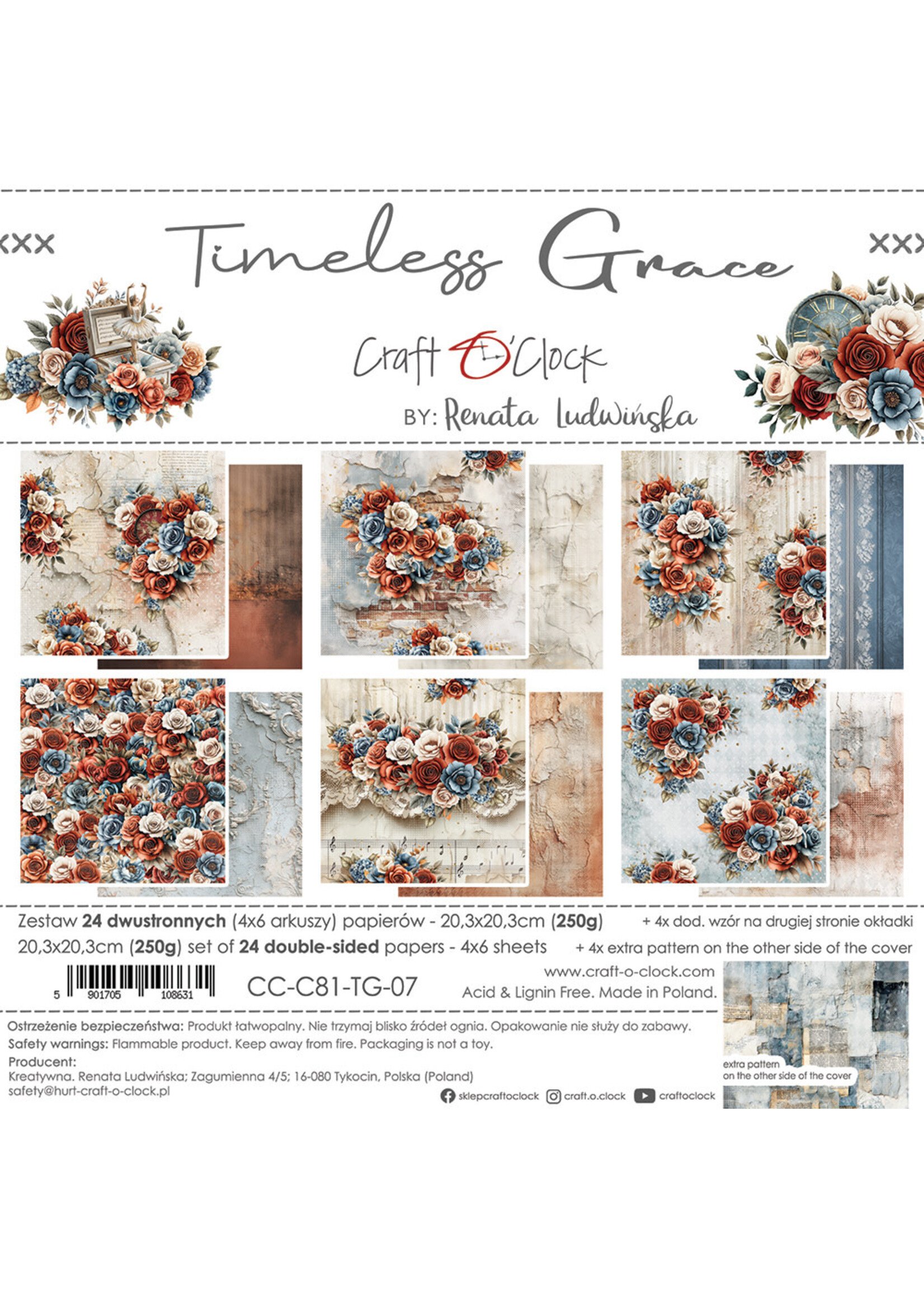 TIMELESS GRACE - a set of papers 20,3x20,3cm
