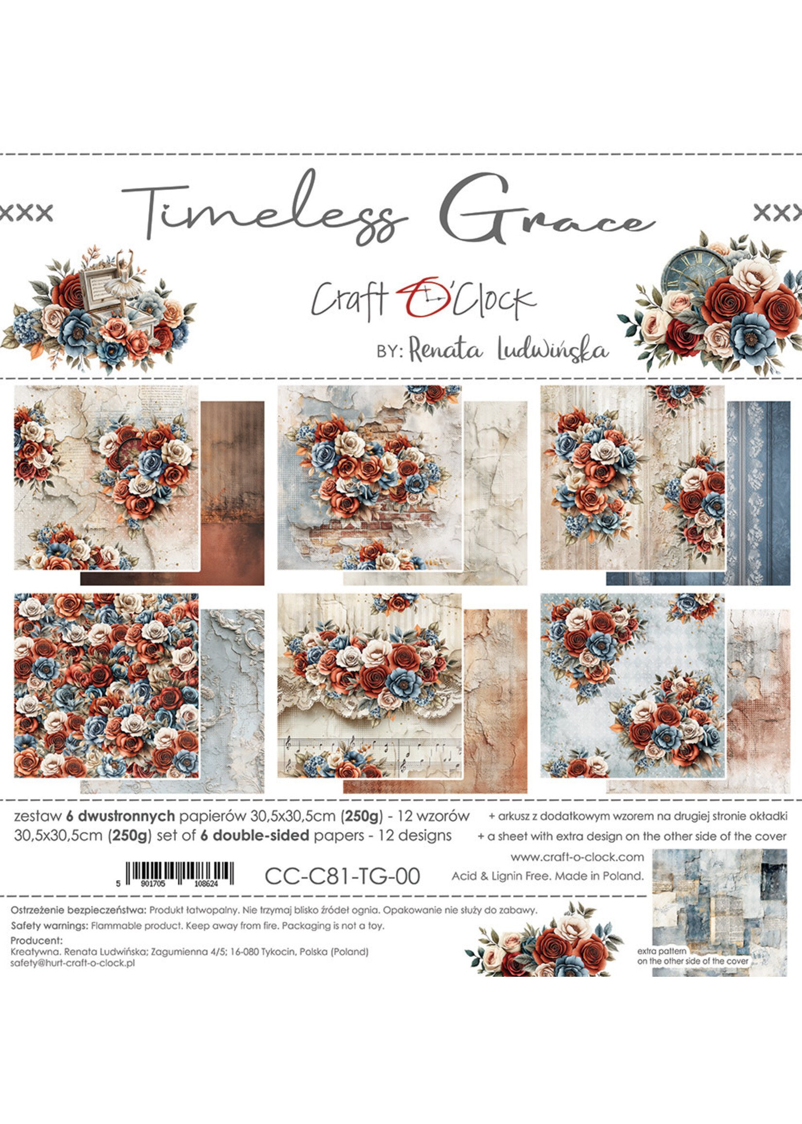 TIMELESS GRACE - a set of papers 30,5x30,5cm