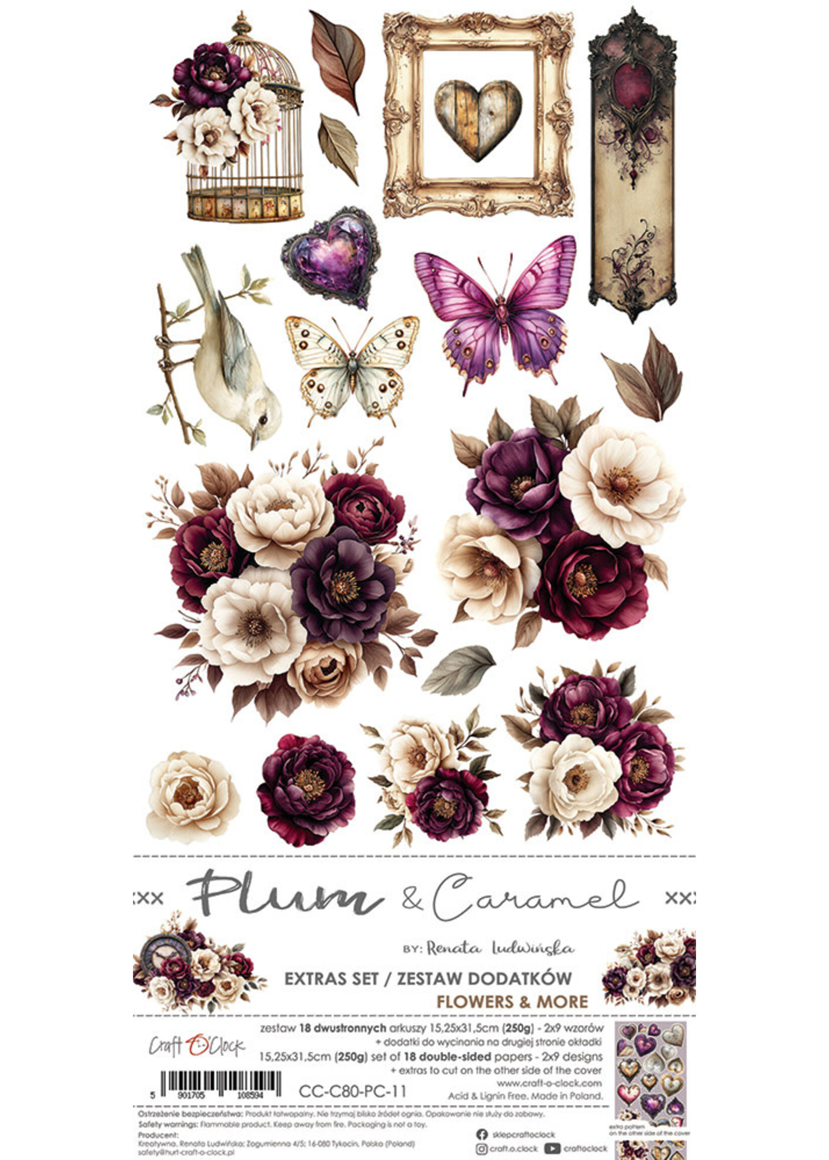 PLUM & CARAMEL - EXTRAS set - FLOWERS