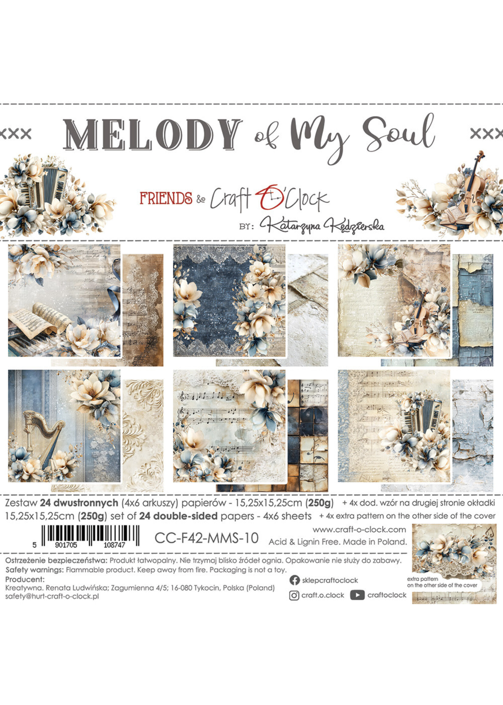 MELODY OF MY SOUL - a set of papers 15,25x15,25cm