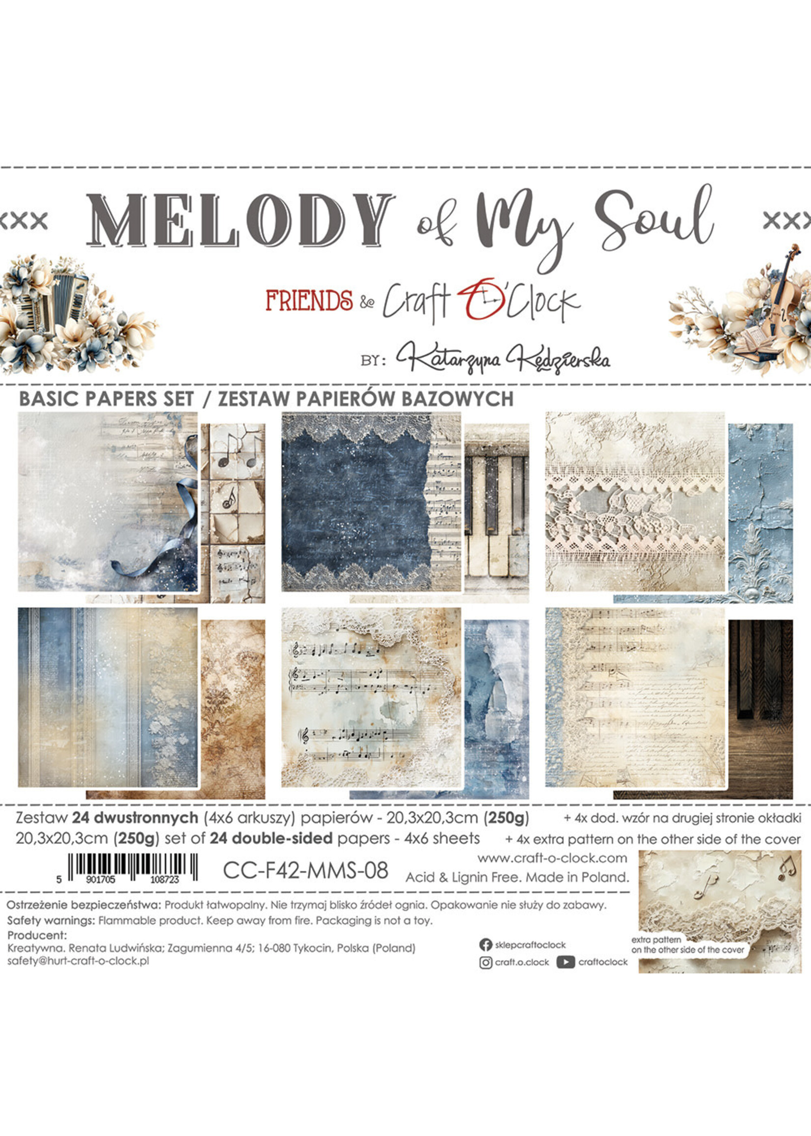 MELODY OF MY SOUL - a set of papers 20,3x20,3cm - BASIC