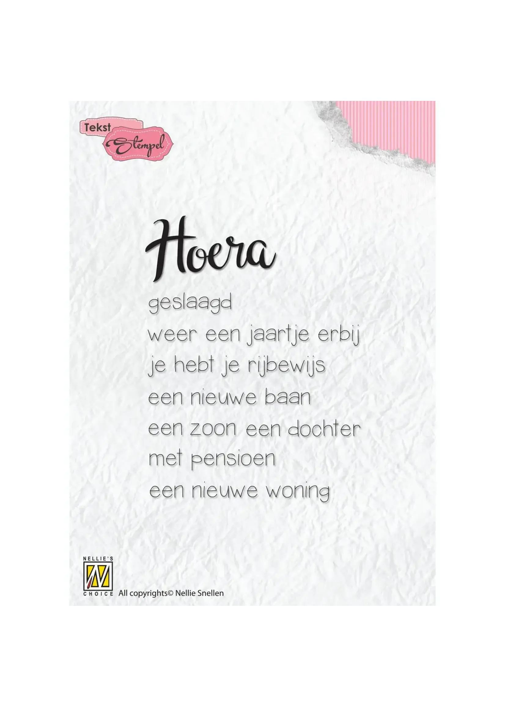 Nellie's Choice • Clear Stempel Nederlands Hoera: Diverse Gelegenheden Nellie's Choice DTCS018