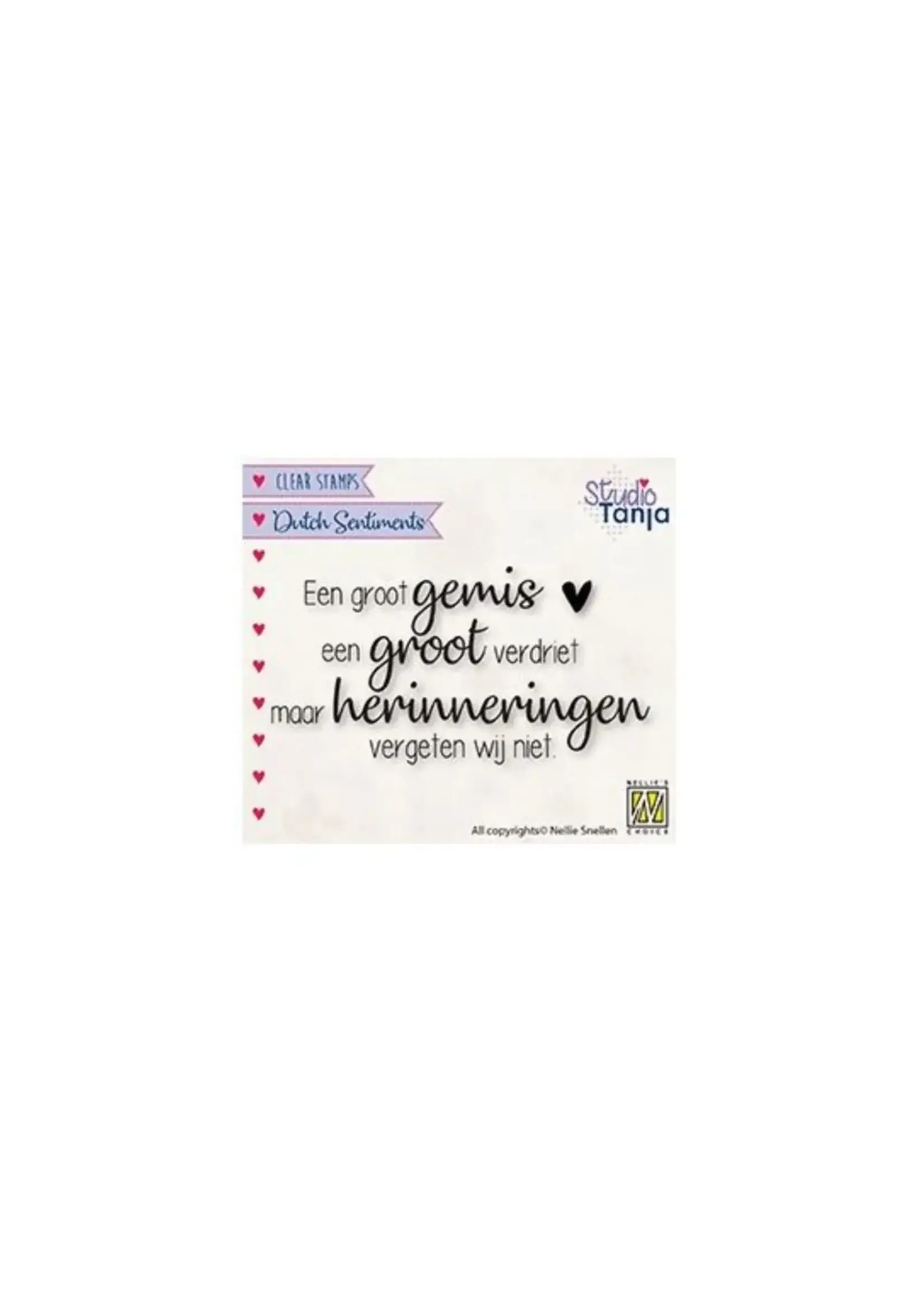 Nellie's Choice • Clear Stempel Nederlands Een Groot Gemis Een Groot Verdriet... Nellie's Choice SENC019