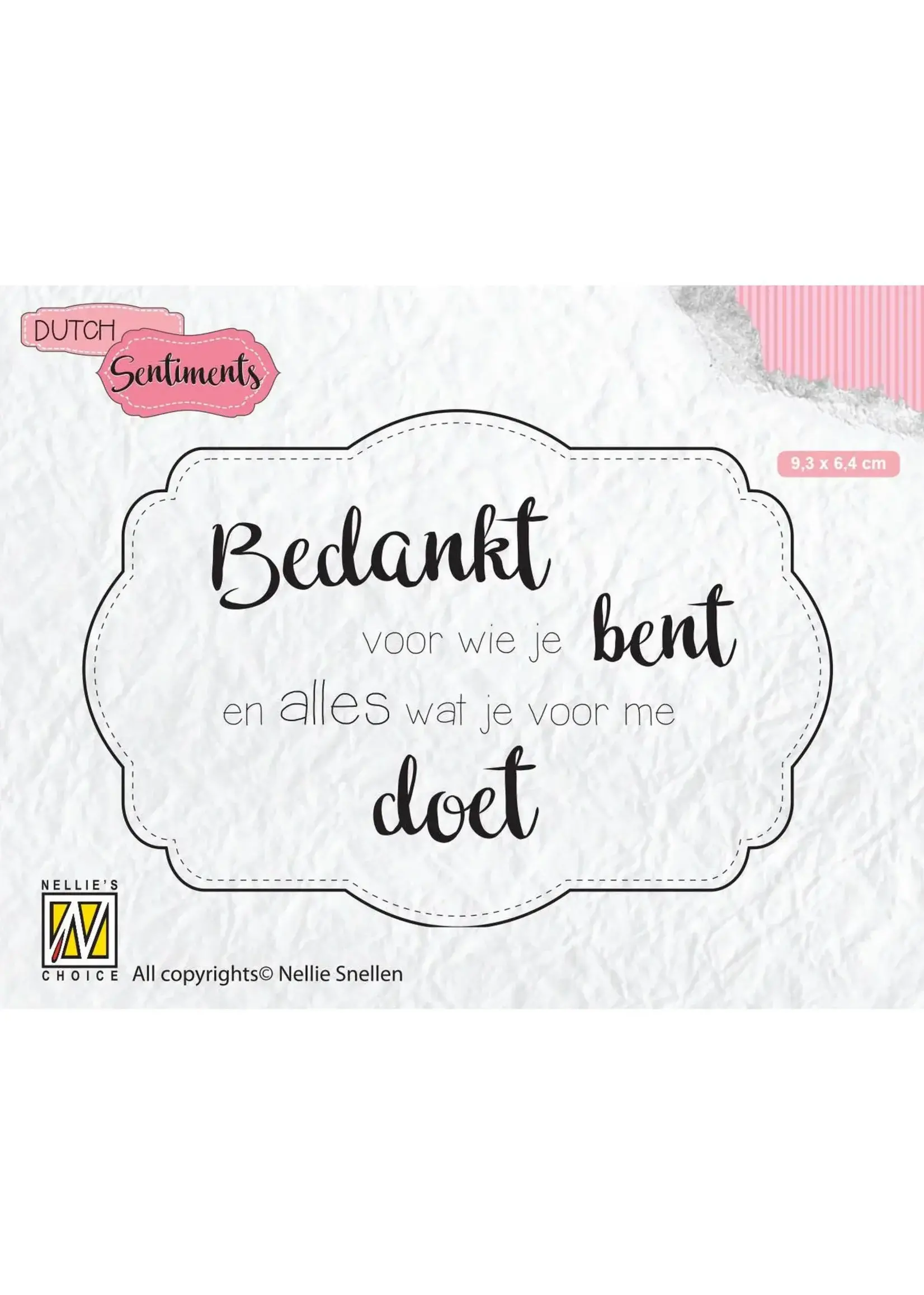 Nellie's Choice • Clear Stempel Nederlands Bedankt Voor Wie Je Bent….. Nellie's Choice SENC010