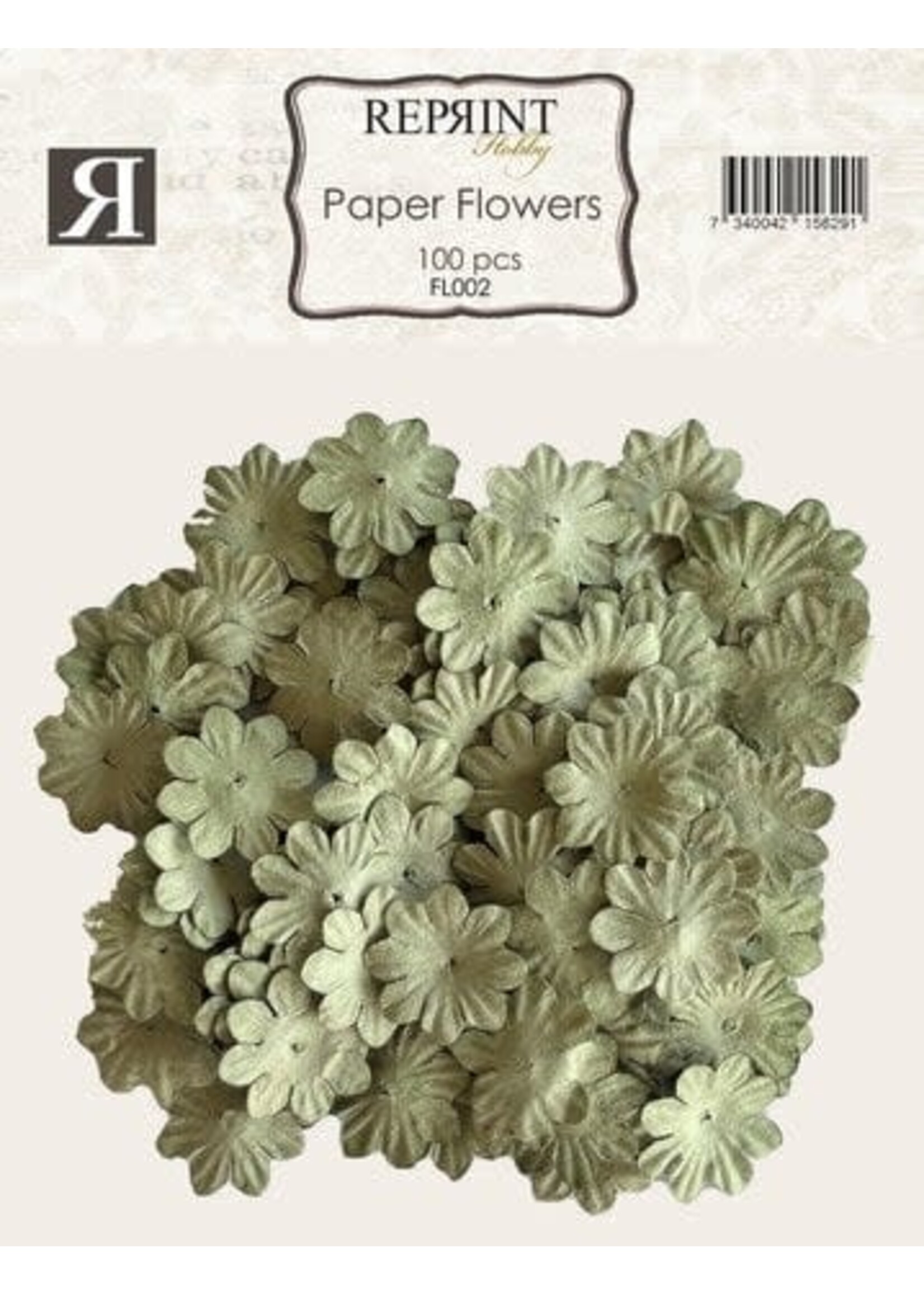 Paper Flowers Green (10pcs) (FL002)