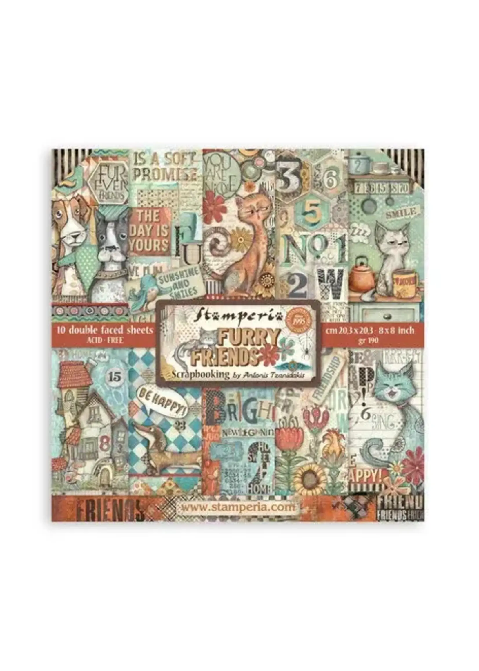 Furry Friends 8x8 Inch Paper Pack (SBBS132)