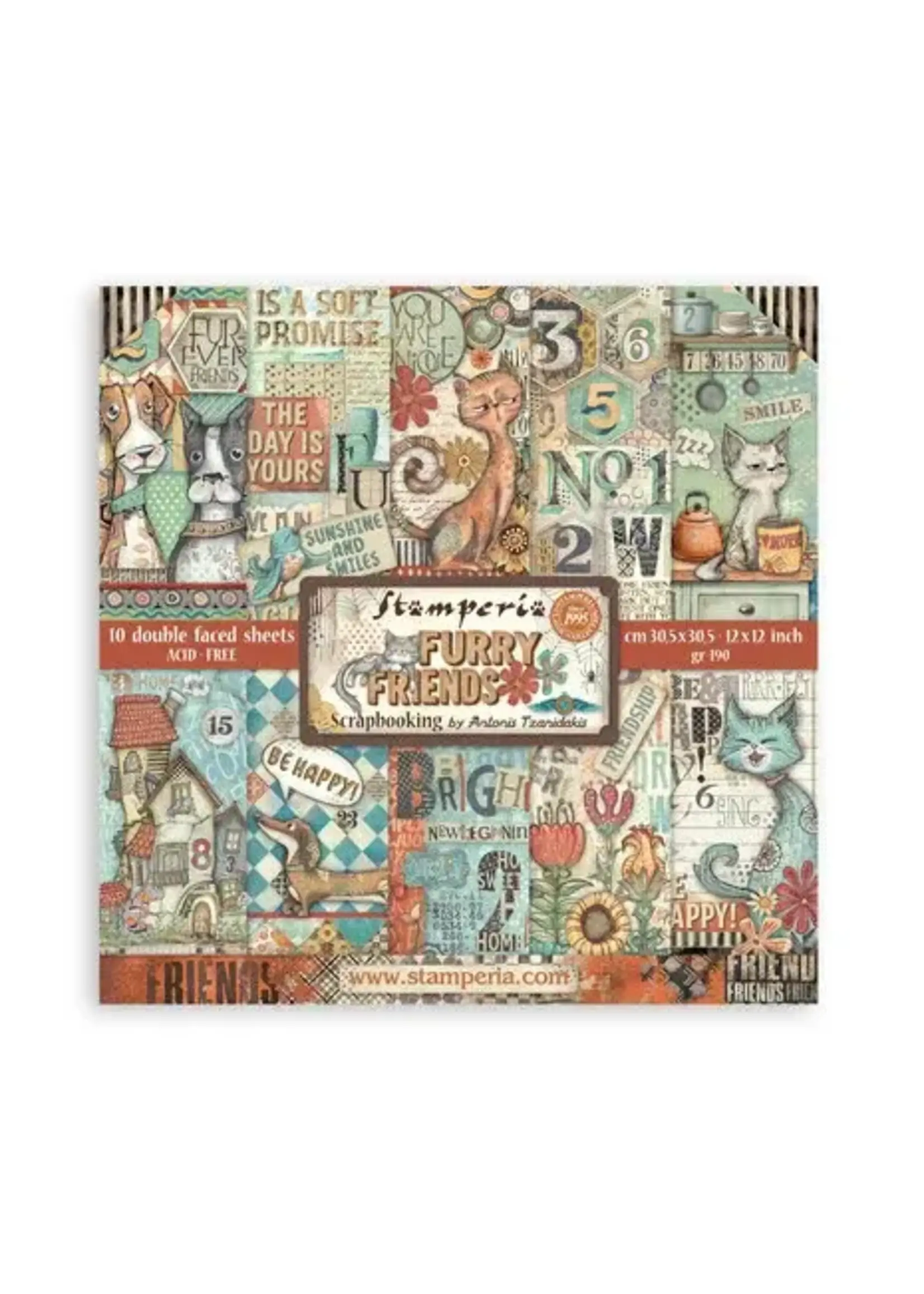 Furry Friends 12x12 Inch Paper Pack (SBBL176)