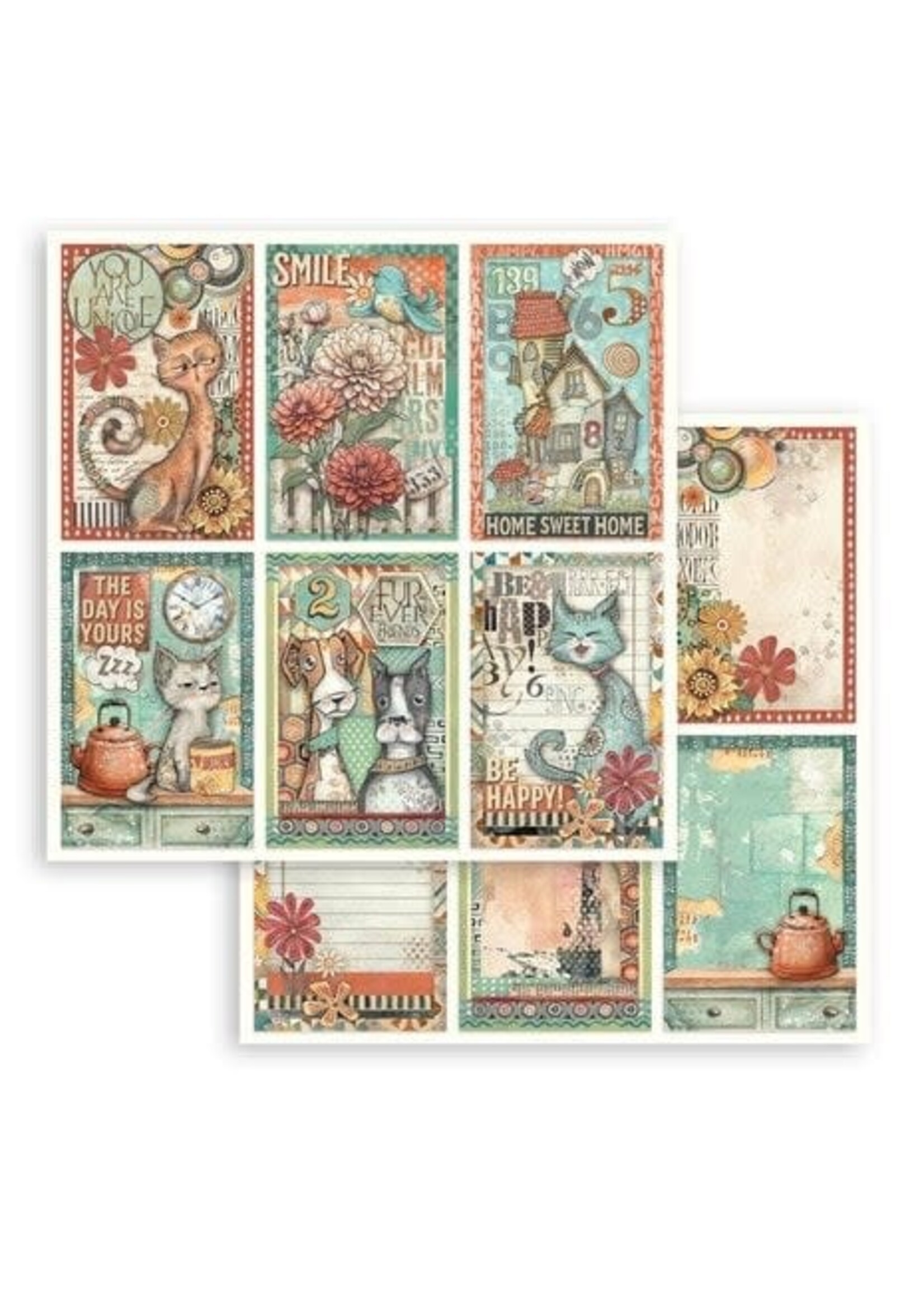 Furry Friends 12x12 Inch Paper Sheet 6 Cards (1pcs) (SBB1102)