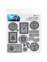 Ranger • Simon Hurley create. Cling Mount Stamp Christmas Postage Ranger Ink HUR 92094