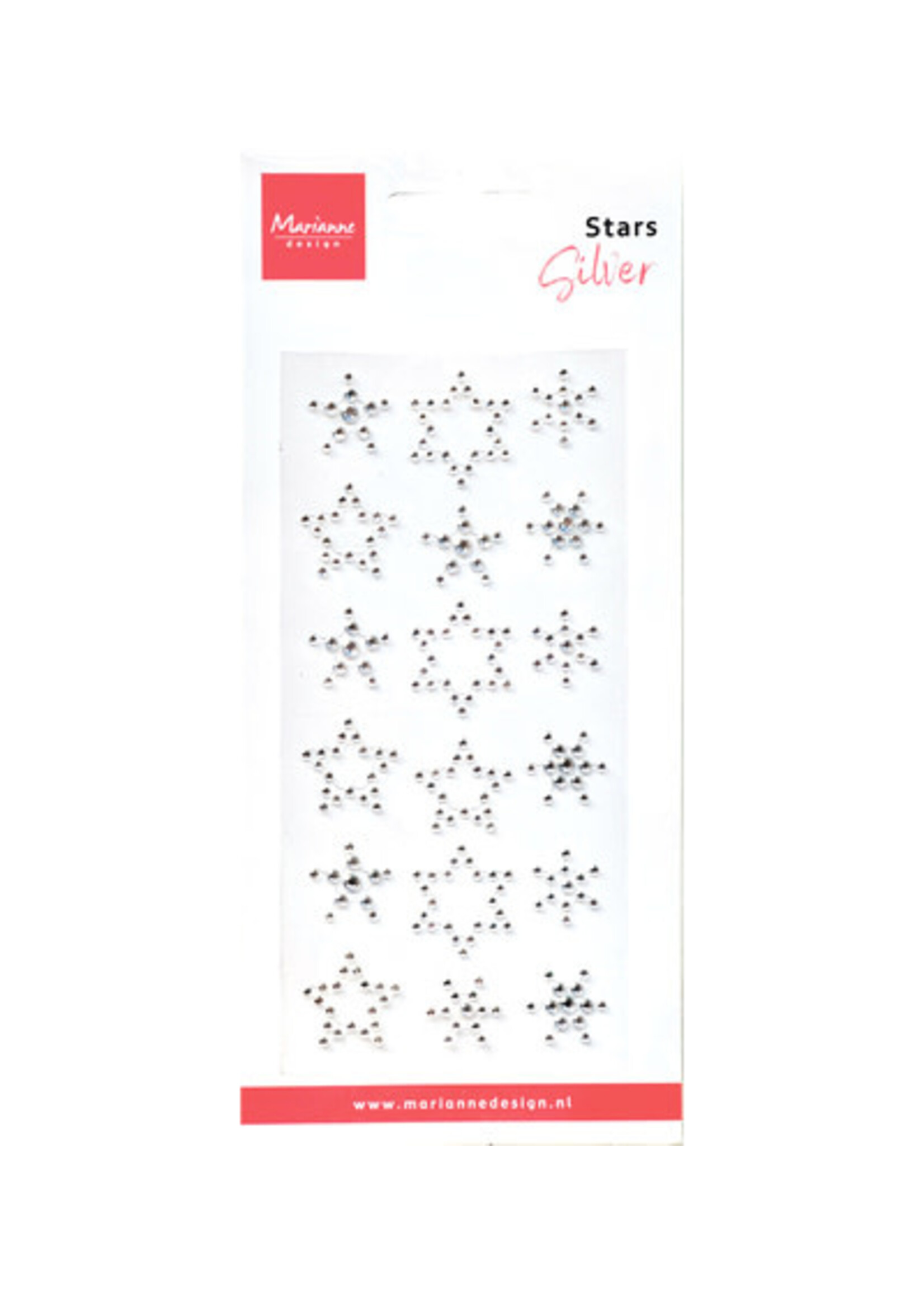 CA3216 - Stars - Rhinestones silver