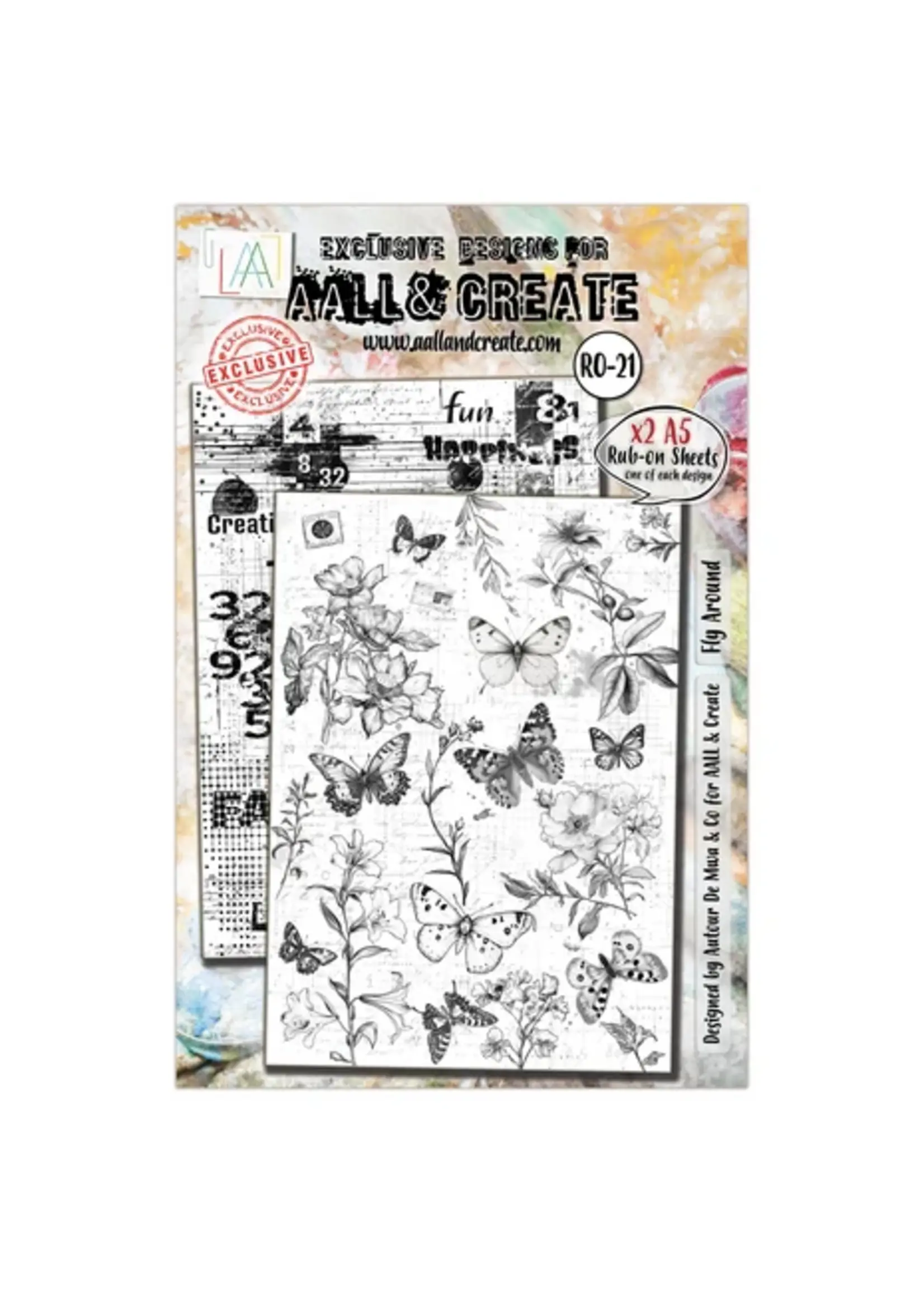Whispering Botanica A5 Rub-Ons Fly Around (AALL-RO-021)