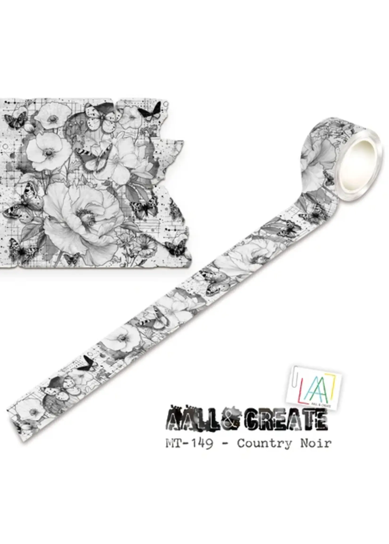 Nocturne Flight 25mm 10m Washi Tape Country Noir (AALL-MT-149)