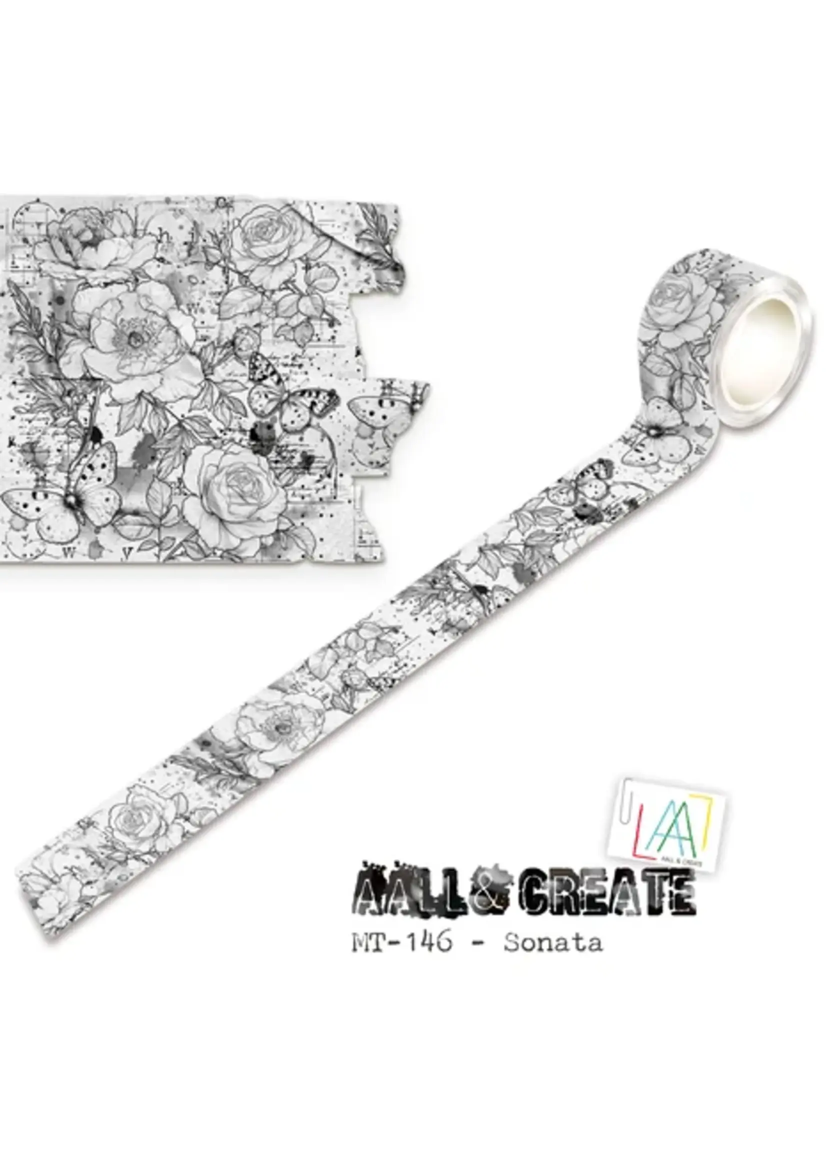 Nocturne Flight 25mm 10m Washi Tape Sonata (AALL-MT-146)