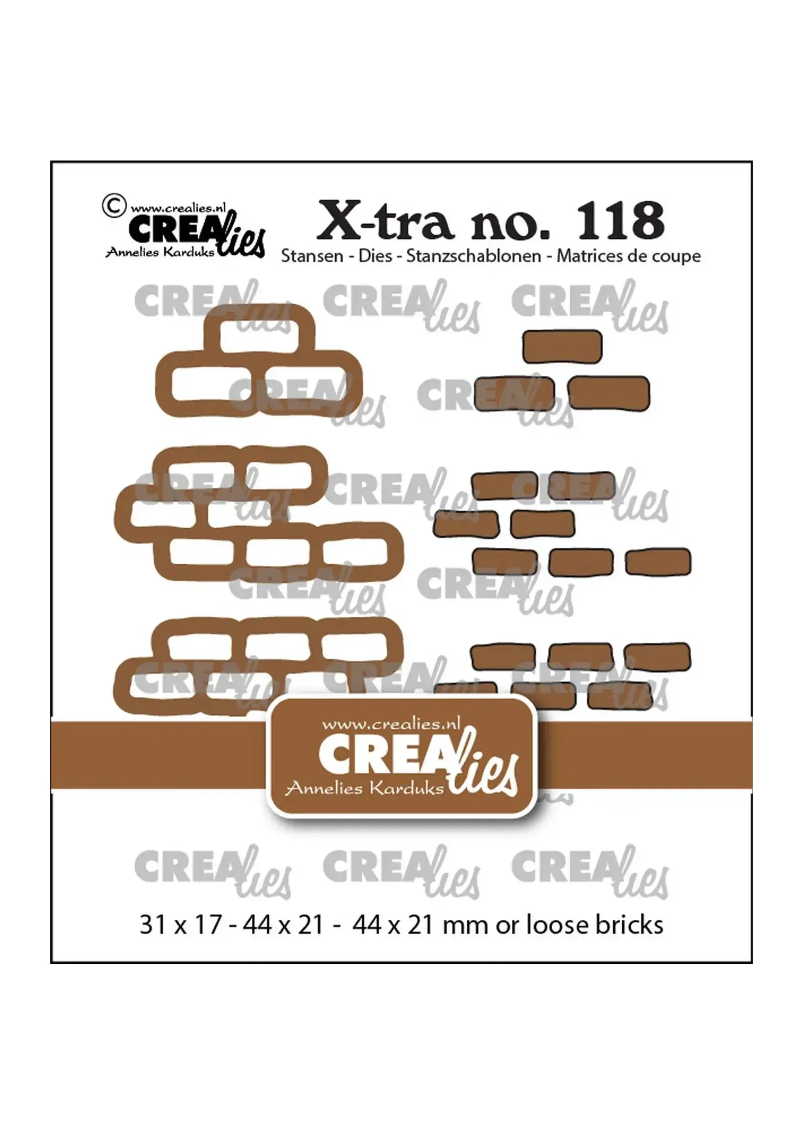 Crealies • Xtra Stenen Muurtje met Losse Bakstenen Groot Crealies CLXTRA118