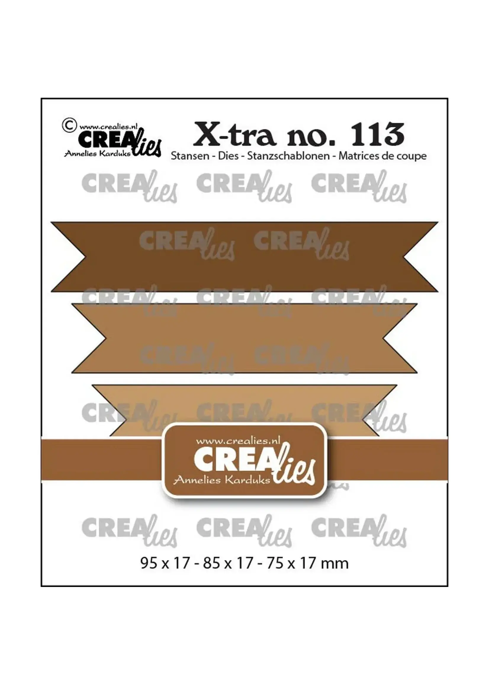 Crealies • Xtra Dubbele Vaandels Glad Crealies CLXTRA113