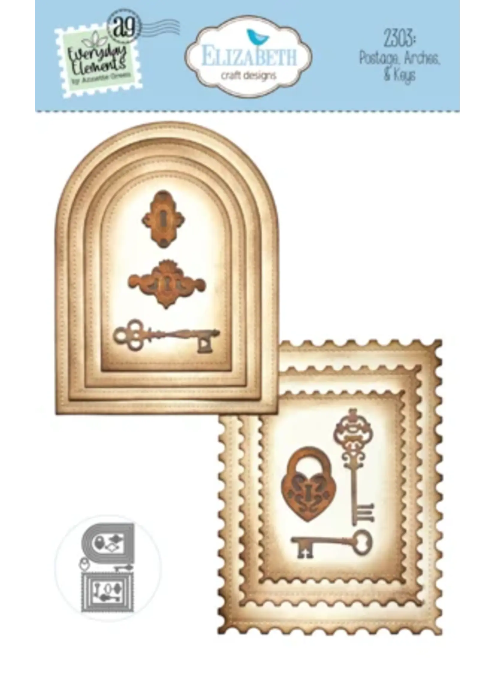 Romantic Revival Die Postage, Arches & Keys (2303)