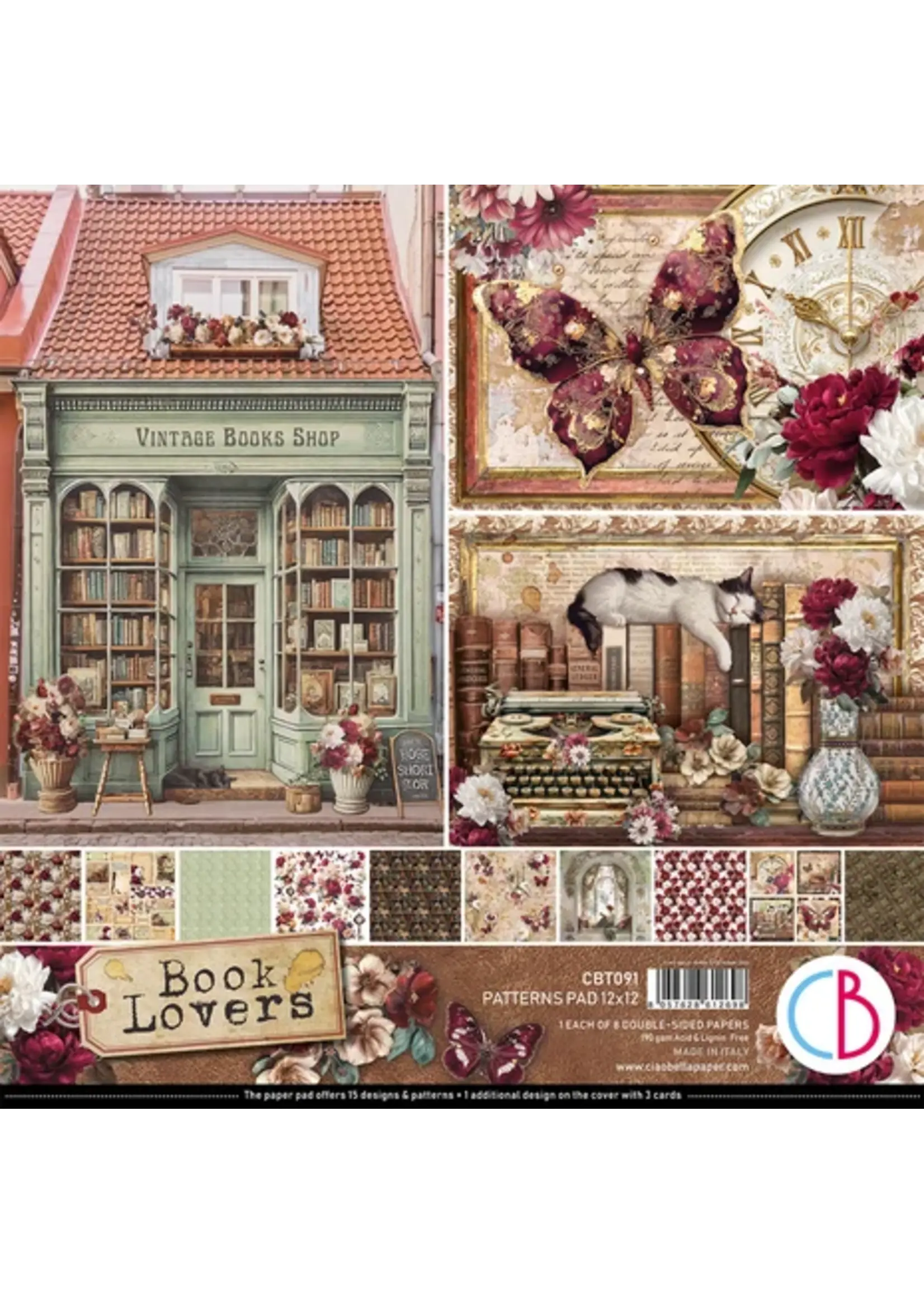 Book Lovers 12x12 Inch Patterns Pad (8pcs) (CBT091)