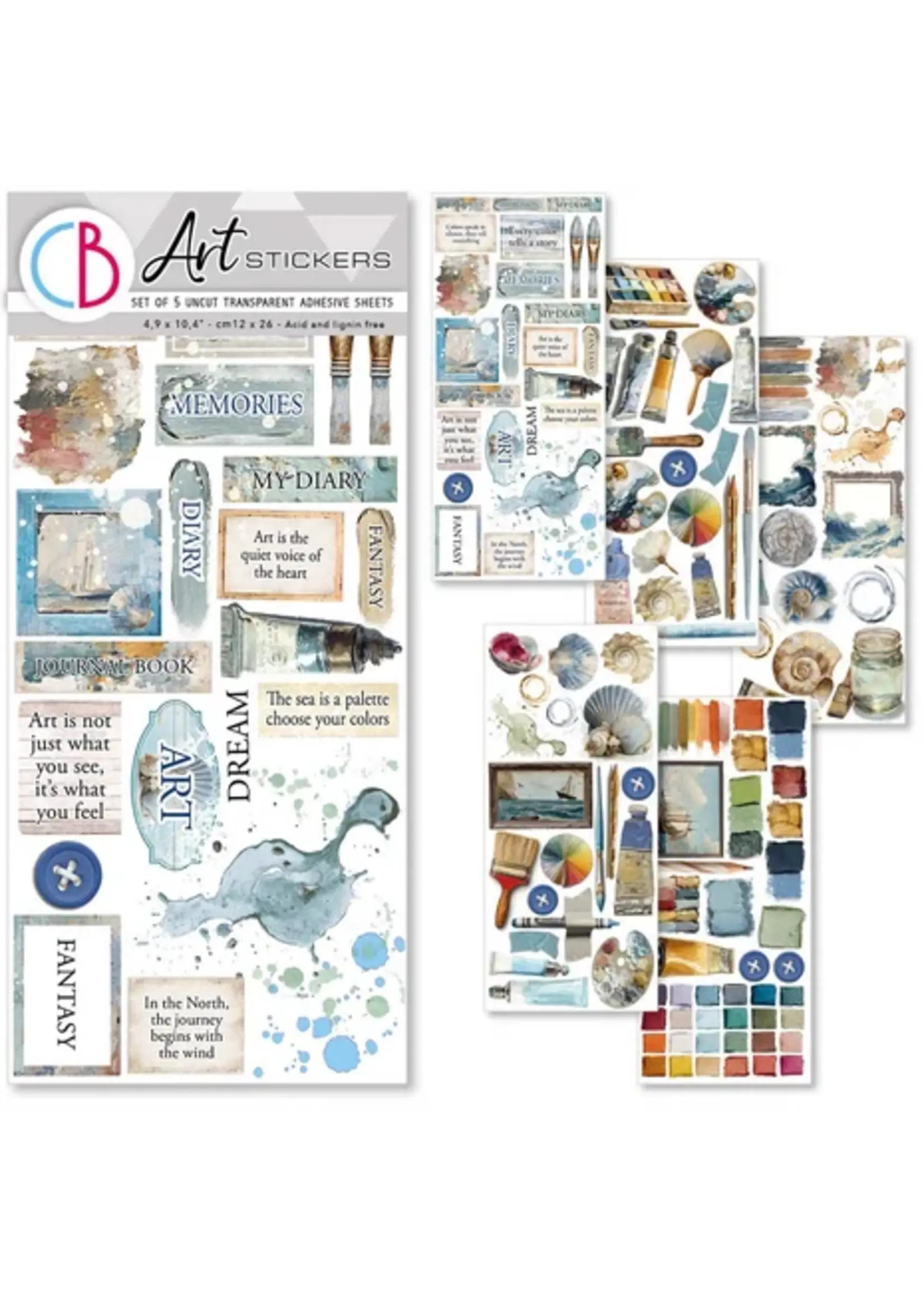 An Artist Journey Transparent Adhesive Sheets (5pcs) (CBI008)