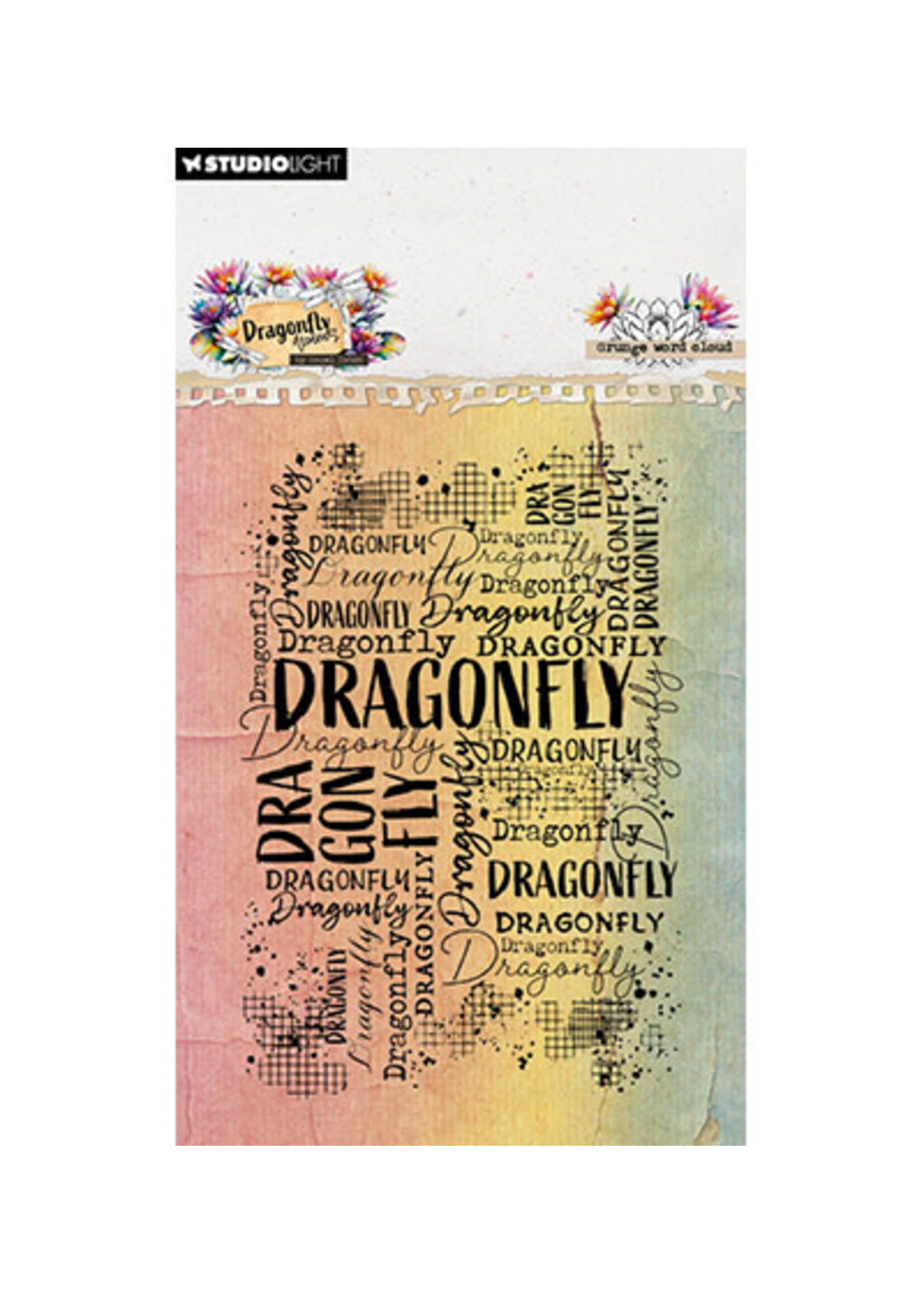 HE-DD-STAMP909 - Grunge word cloud Dragonfly Dreams nr. 909