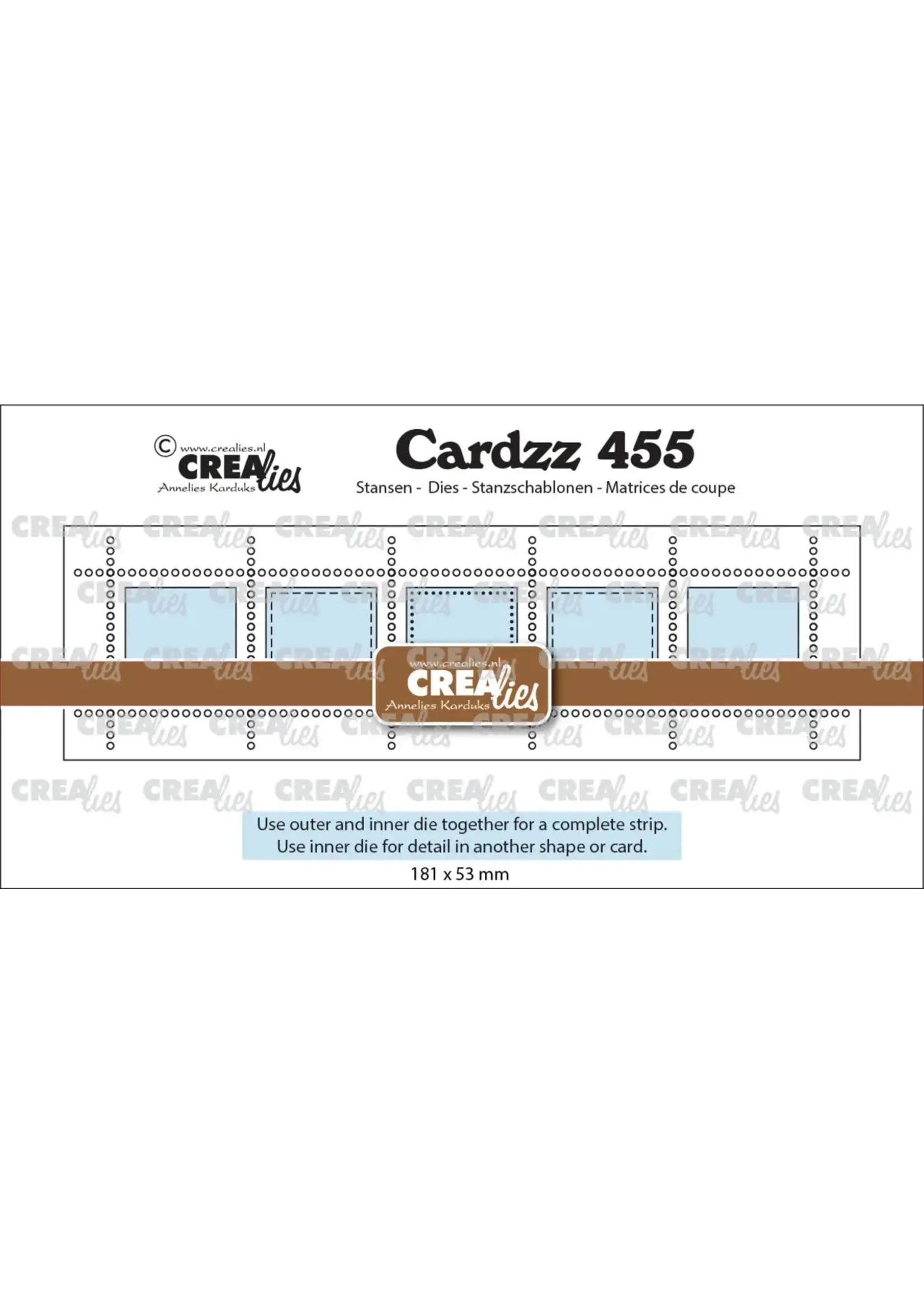 Cardzz Stansen Postzegelstrip XL 5x Vierkanten (CLCZ455)
