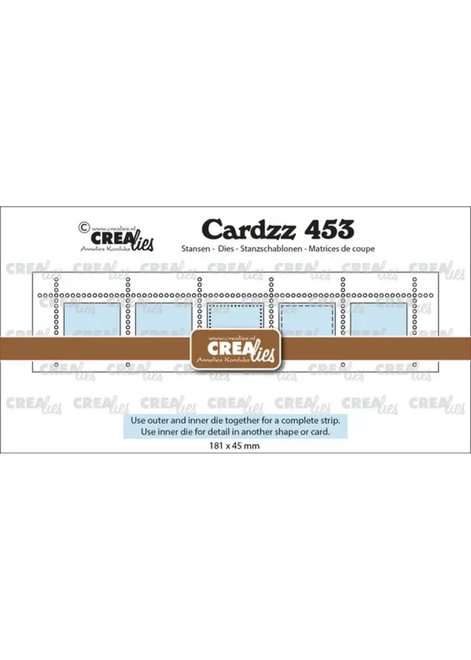 Cardzz Stansen Postzegelstrip XL 5x Horizontale Rechthoeken (CLCZ453)