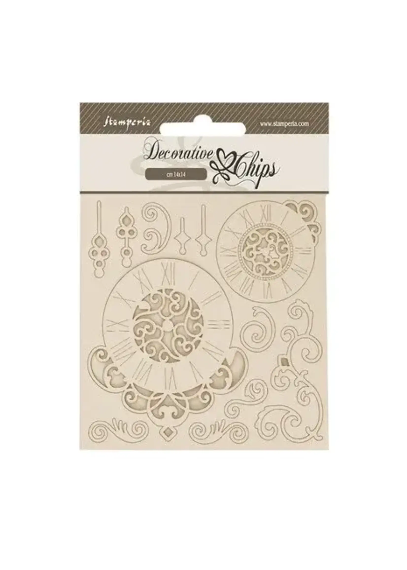 Quiet Days Decorative Chips Clock & Swirls (SCB276)