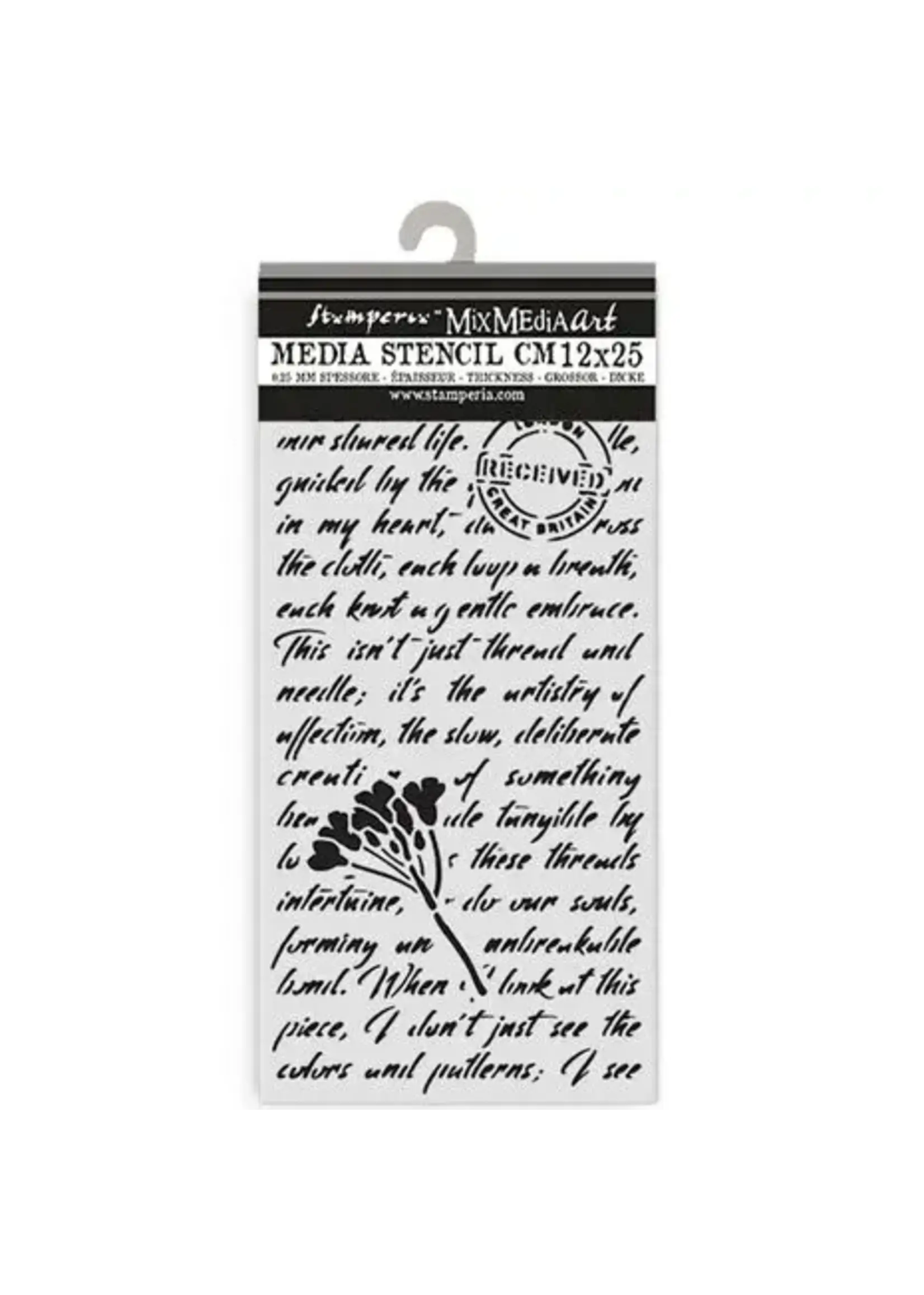 Quiet Days Thick Stencil 12x25cm Manuscript (KSTDL136)