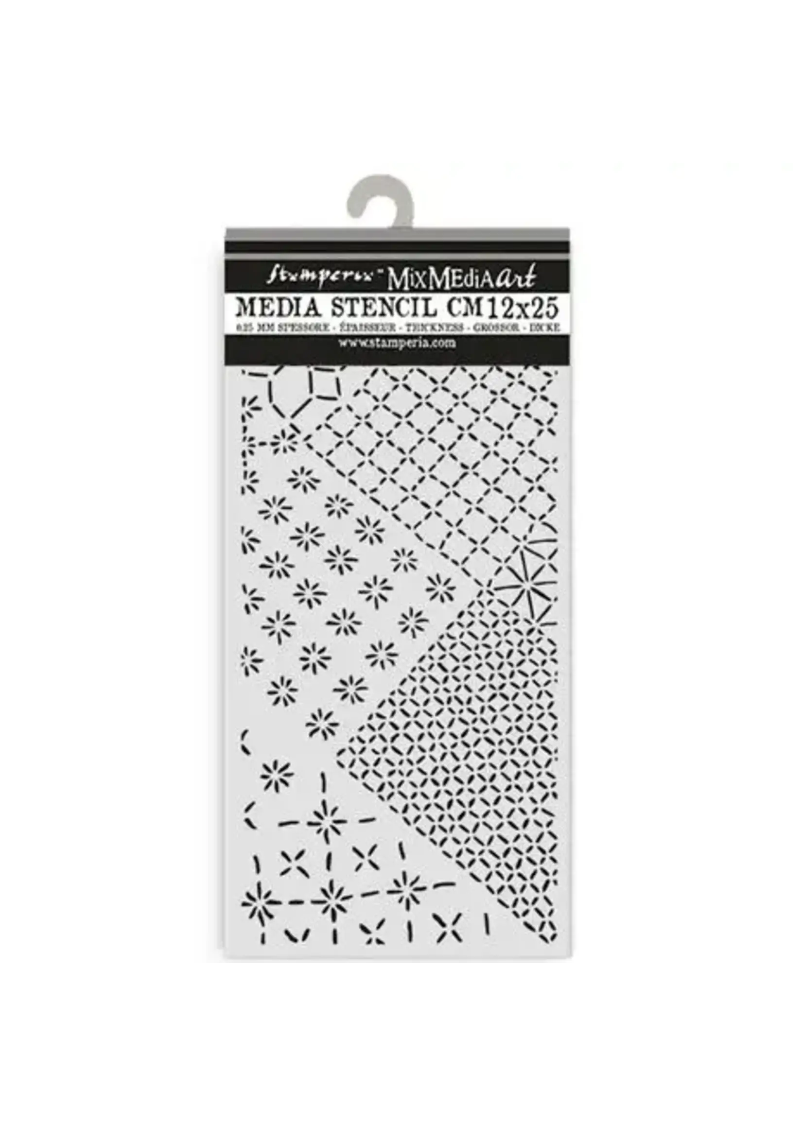 Quiet Days Thick Stencil 12x25cm Mixed Tiles (KSTDL135)