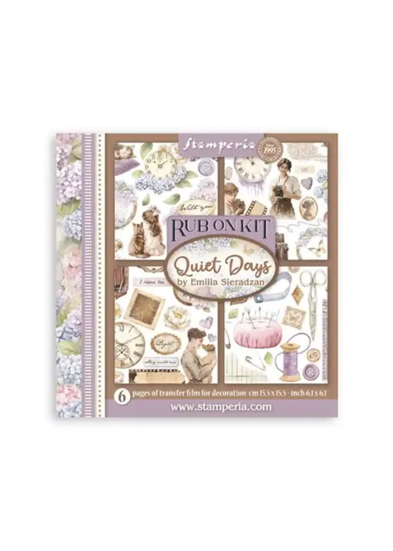 Quiet Days Rub-On 6,1x6,1 Inch Assortment (6pcs) (DFLRBX01)