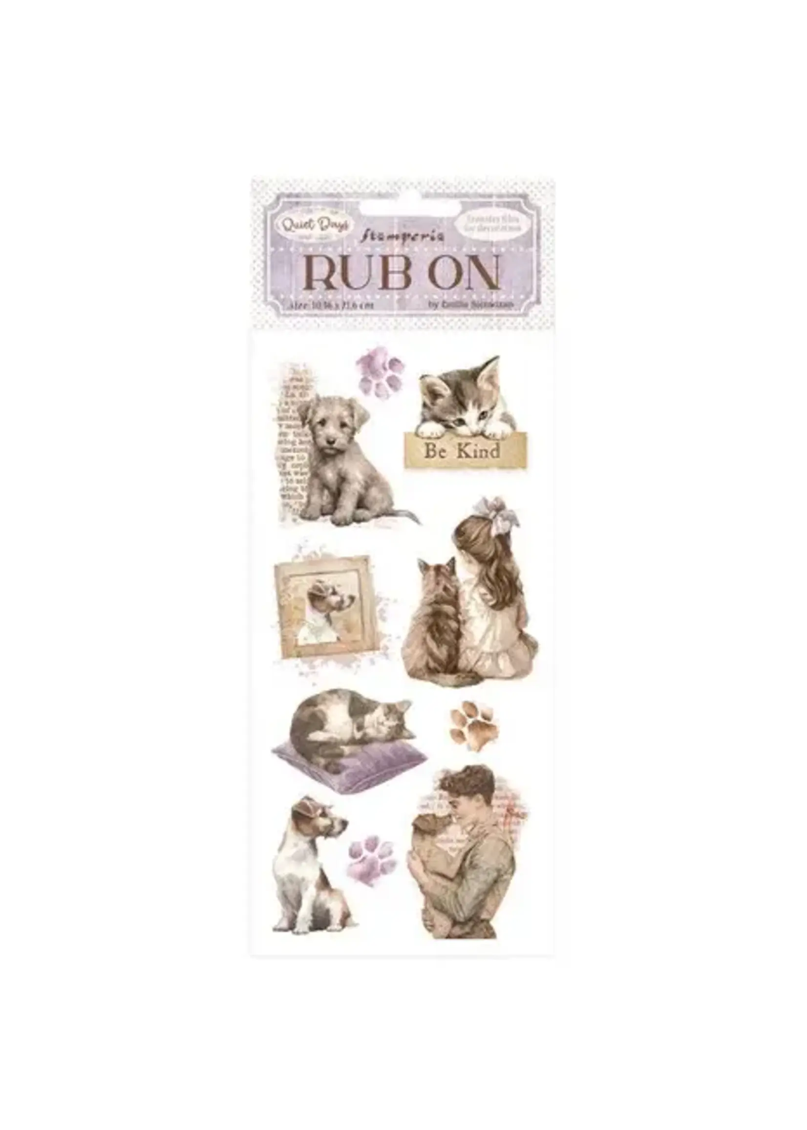 Quiet Days Rub-On 8,33x2,36 Inch Dogs and Cats (DFLRB203)