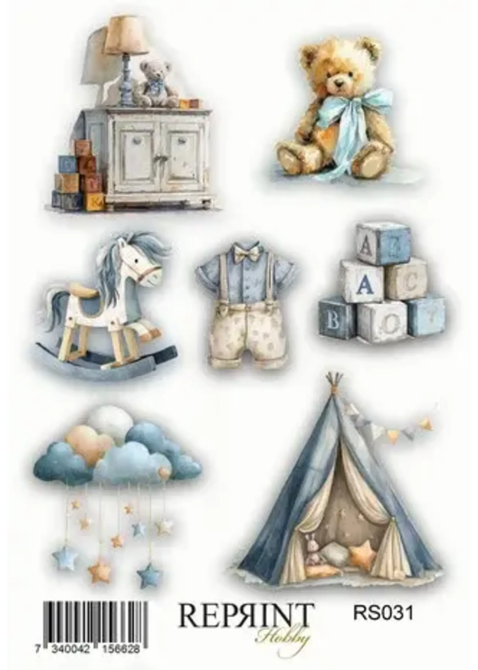 Happiness Baby Boy 10x20cm Stickers (RS031)