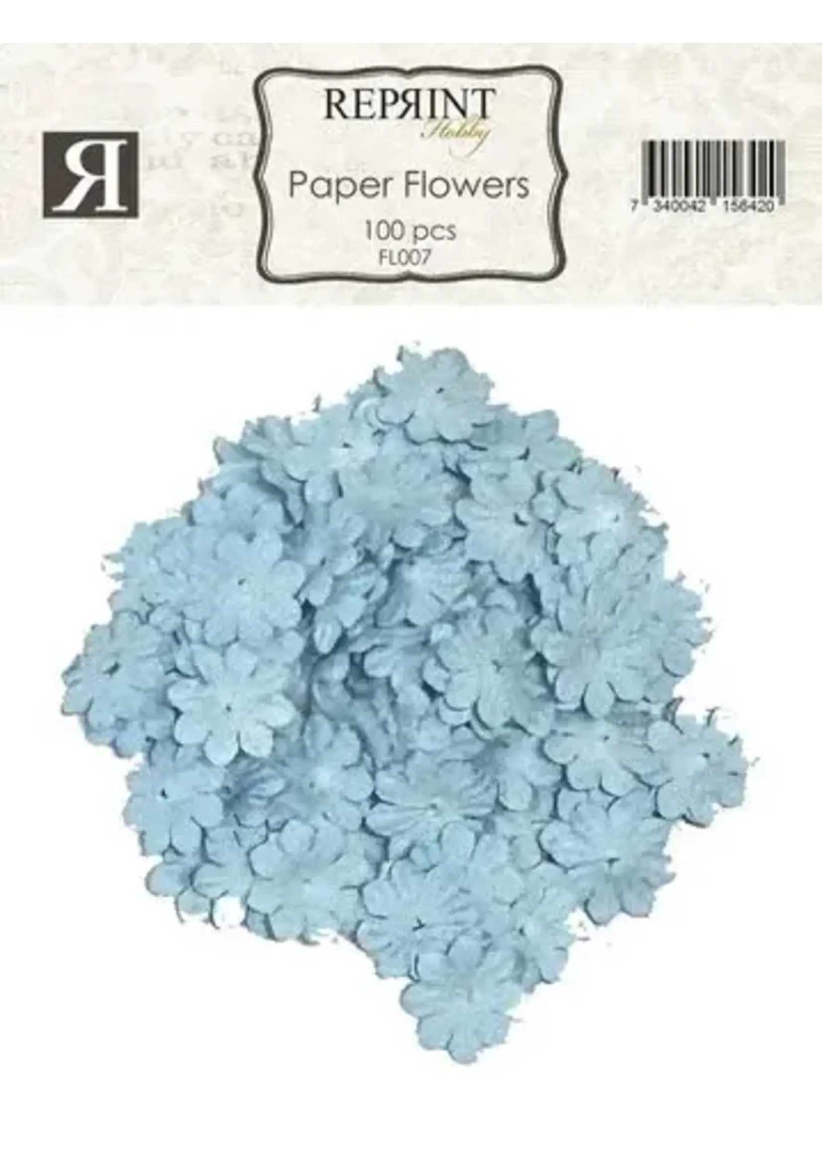 Paper Flowers Blue (100pcs) (FL007)