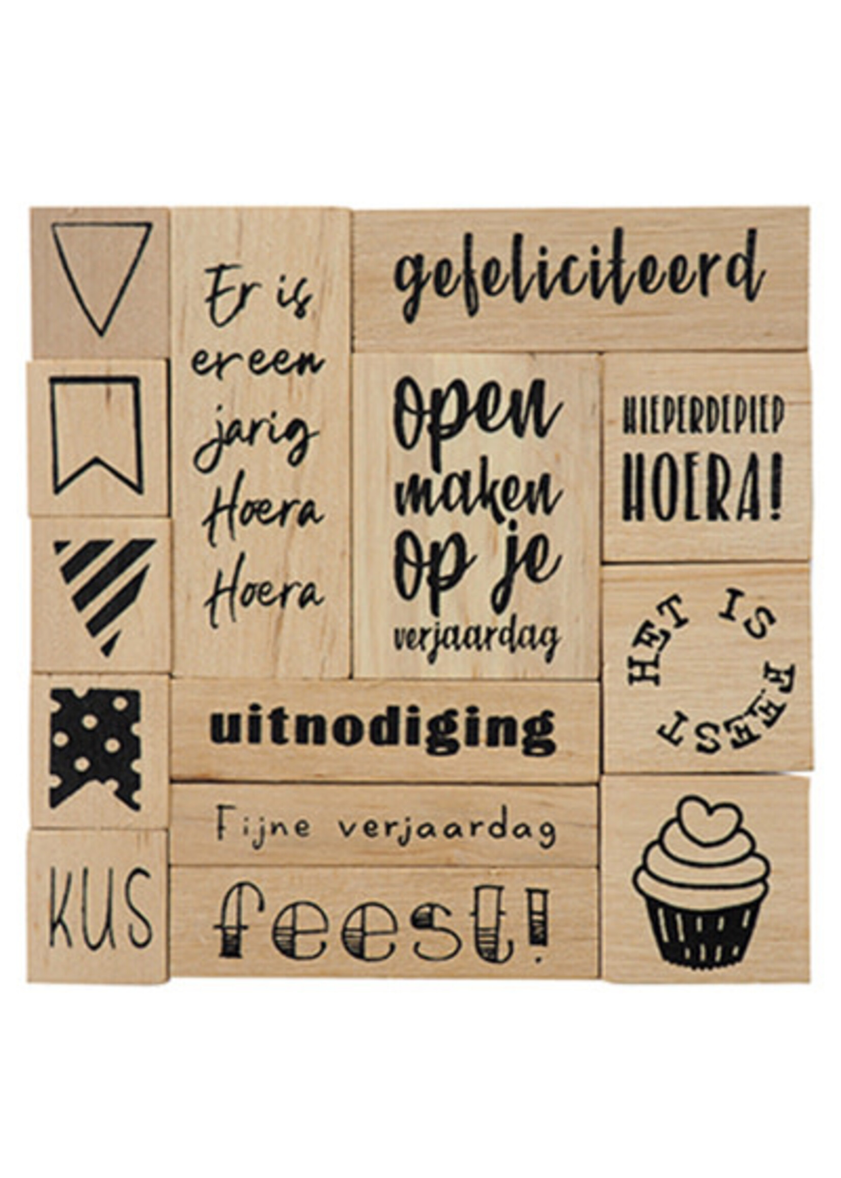 CS1076 - Houtstempelset – Feest!