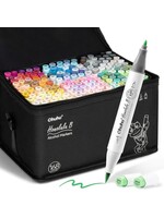 Ohuhu - Honolulu B - Alcohol Art Markers - Brush & Fine - Set 168 Levendige kleuren Y30-80404-71