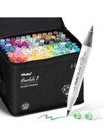 Ohuhu - Honolulu B - Alcohol Art Markers - Brush & Fine - Set 120 Levendige kleuren  Y30-80404-69