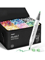 Ohuhu - Honolulu B - Alcohol Art Markers - Brush & Fine - Set 216 Levendige kleuren  Y30-80404-73