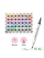 Ohuhu - Honolulu B - Alcohol Art Markers - Brush & Fine - Set 48 Pastel tinten  Y30-80404-65