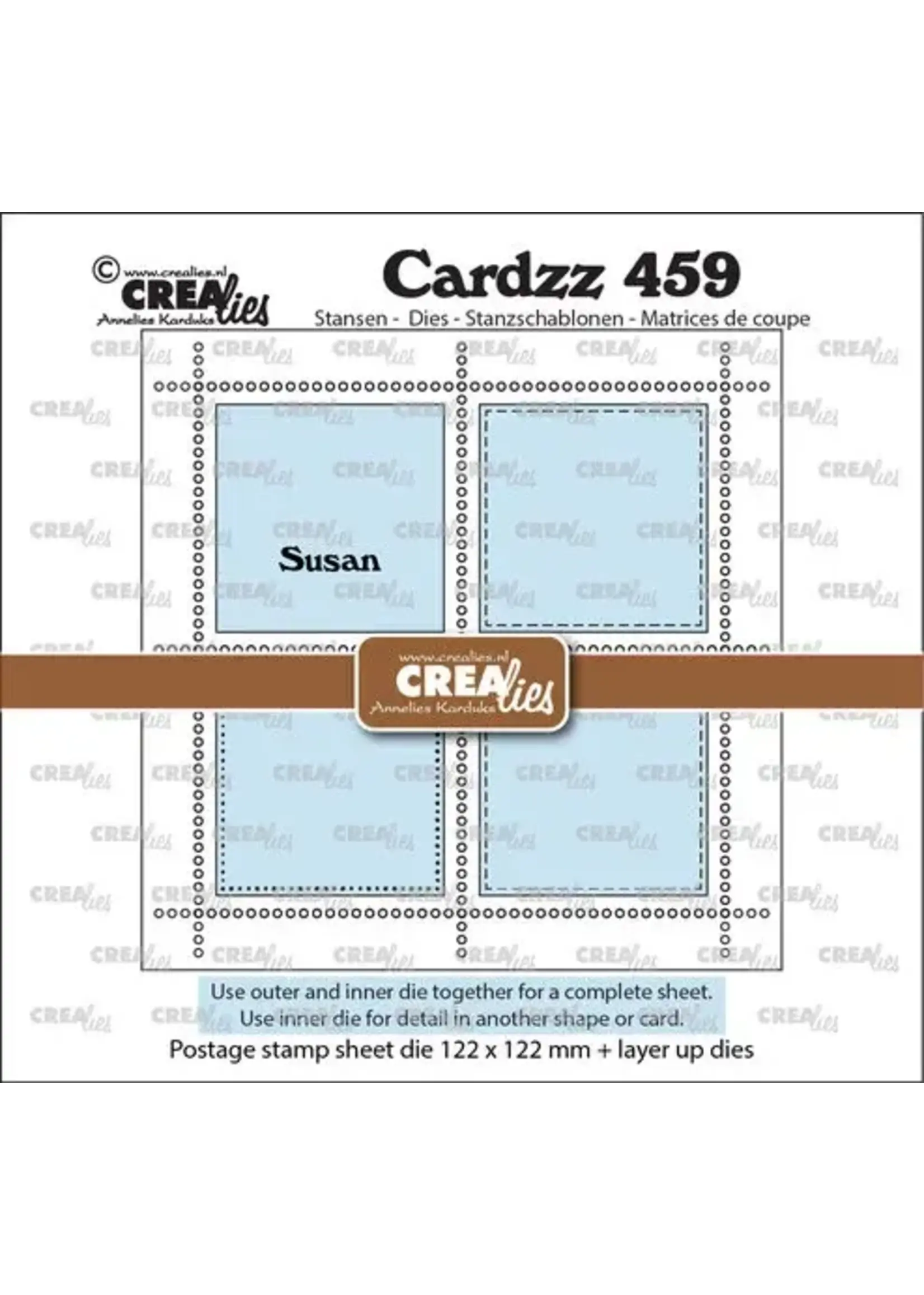 Cardzz Stansen Vierkant Postzegelvel Susan met 4 Vierkanten (CLCZ459)