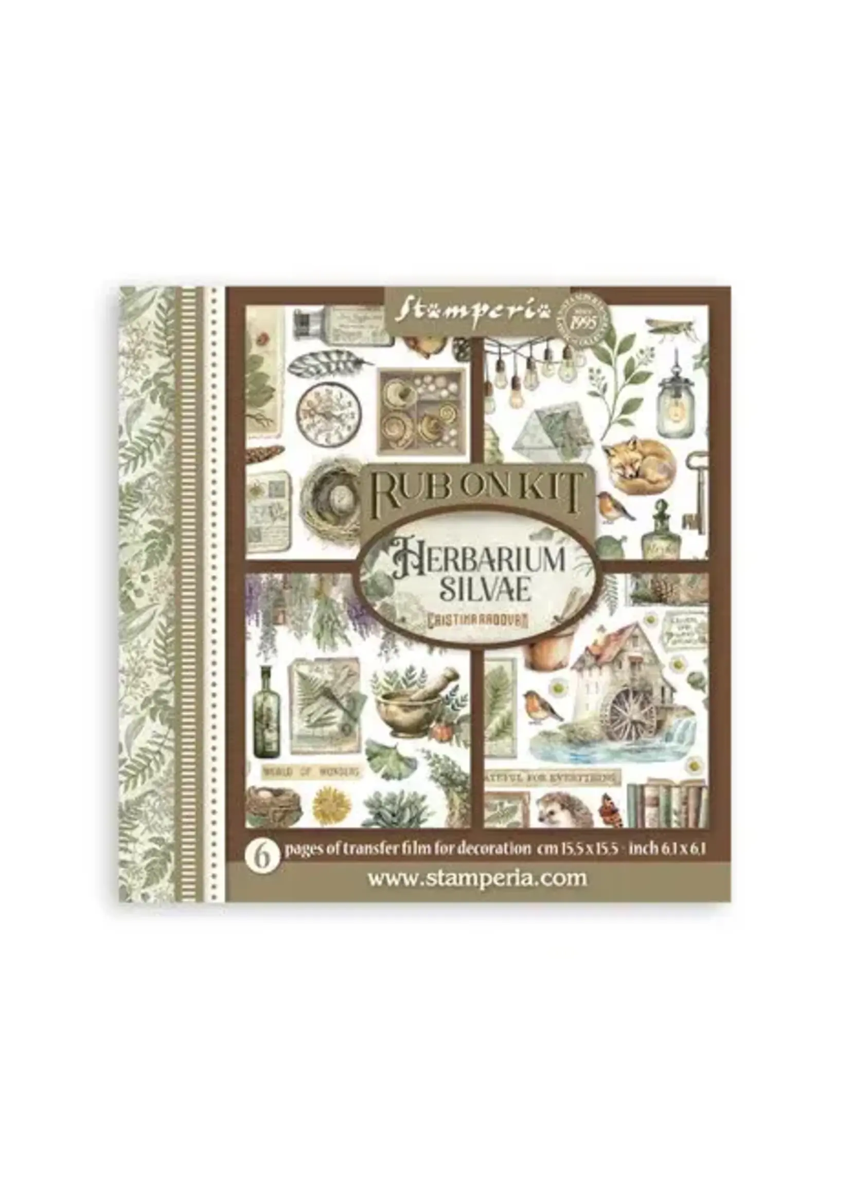 Herbarium Silvae Rub-On 6,1x6,1 Inch Assortment (6pcs) (DFLRBX02)
