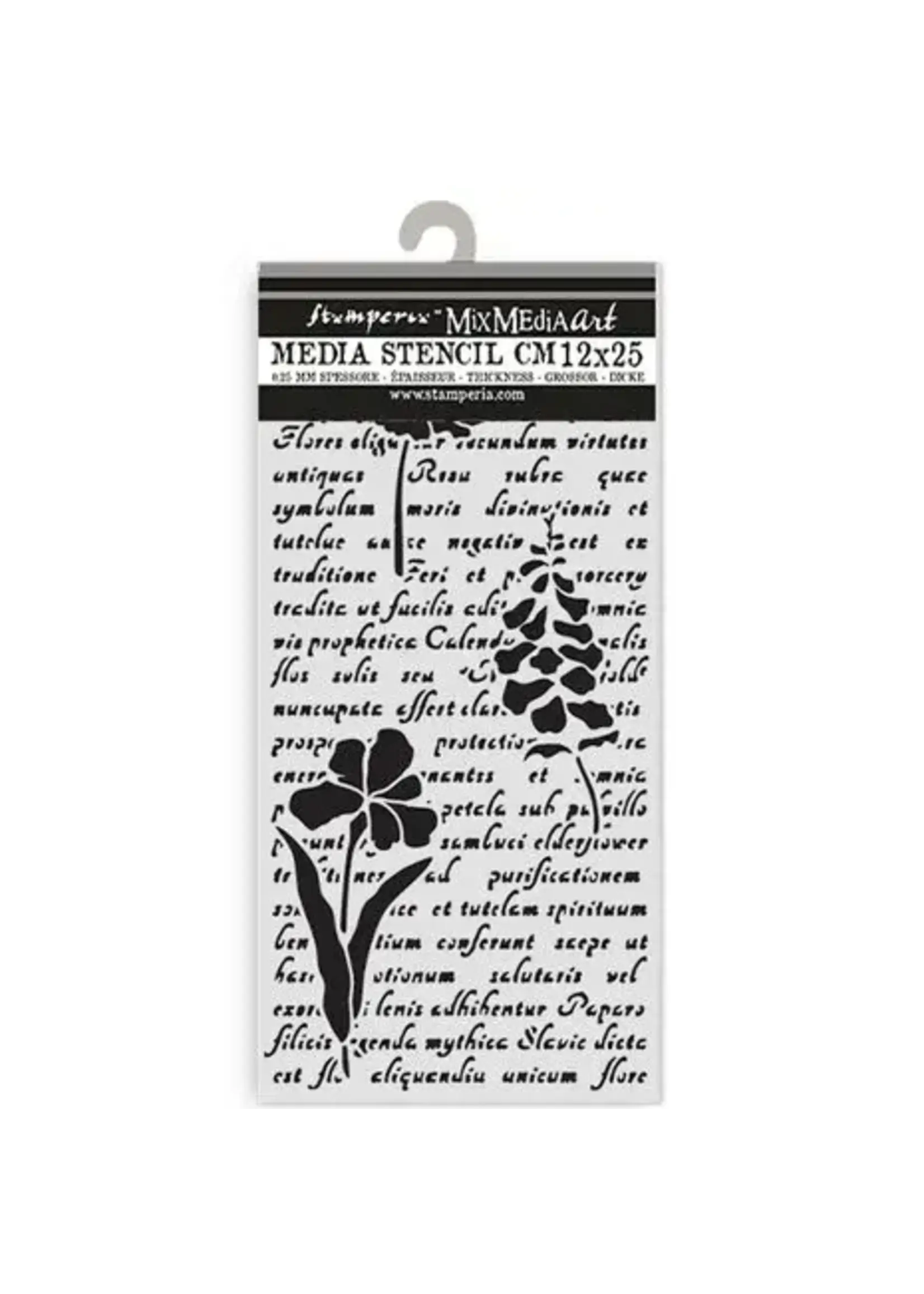 Herbarium Silvae Thick Stencil 12x25cm Letter with Flowers (KSTDL138