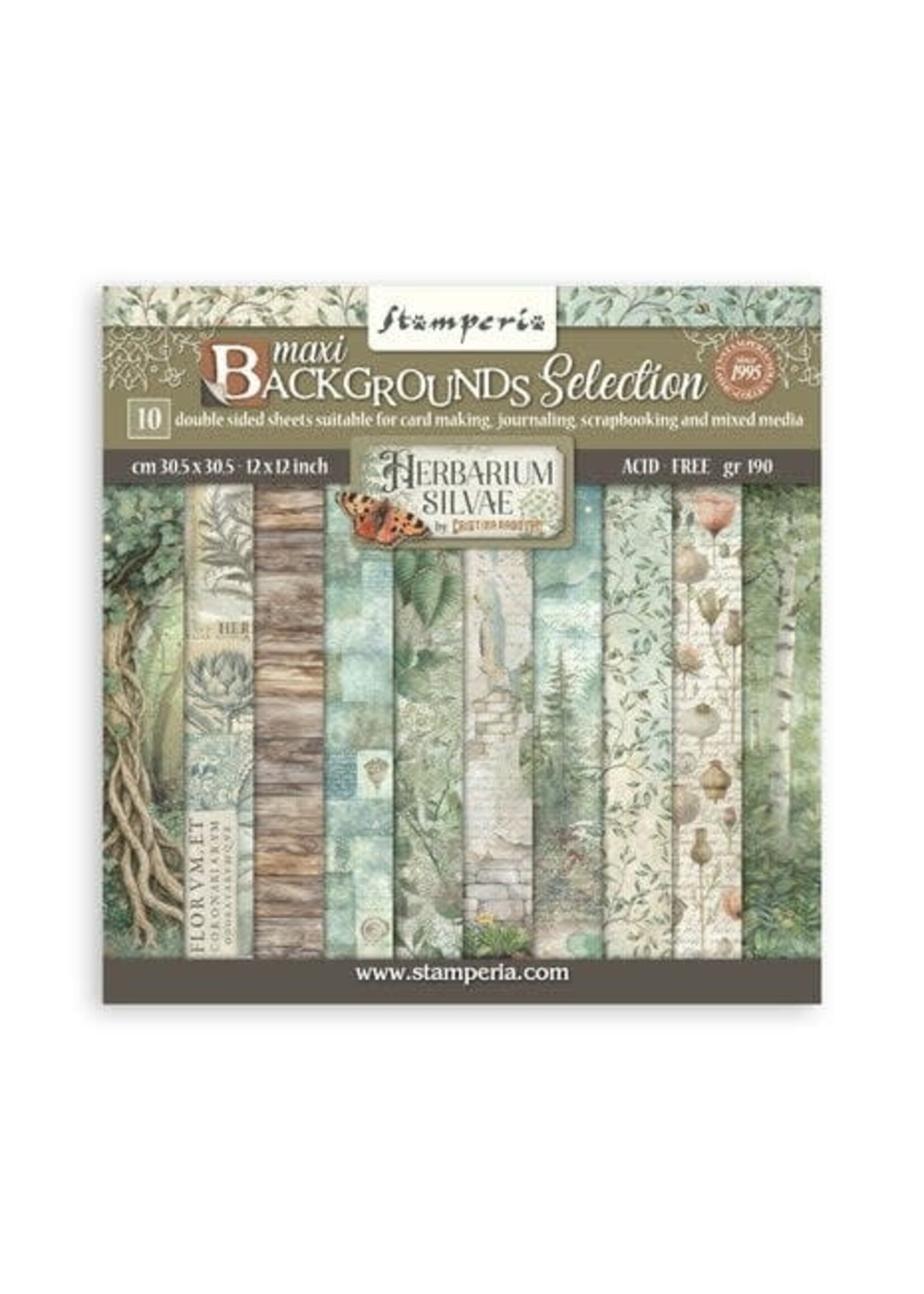 Herbarium Silvae 12x12 Inch Paper Pack Maxi Background Selection (SBBL180)