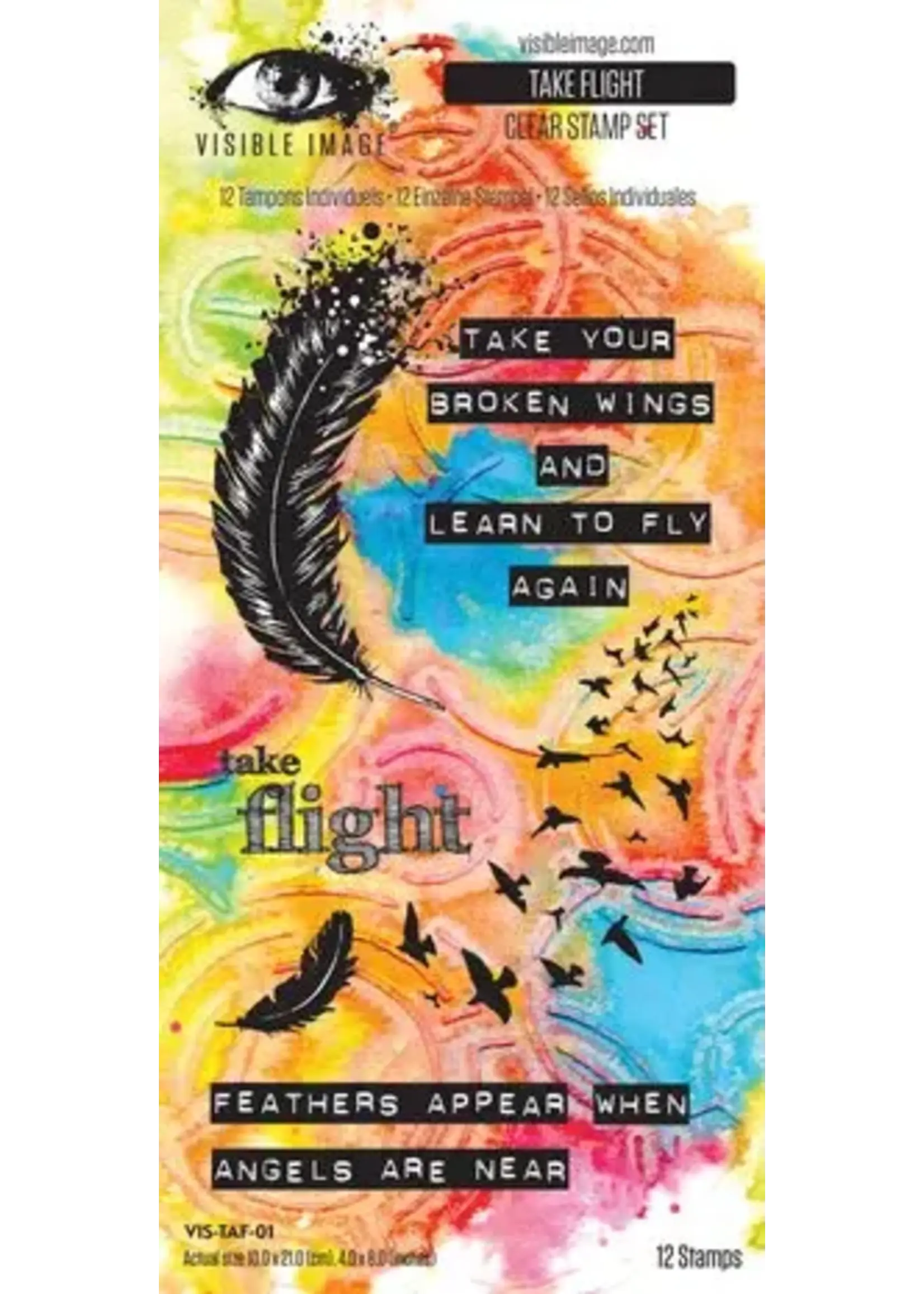 Time To Fly 4x8 Inch Stamp Set Take Flight (VIS-TAF-01)