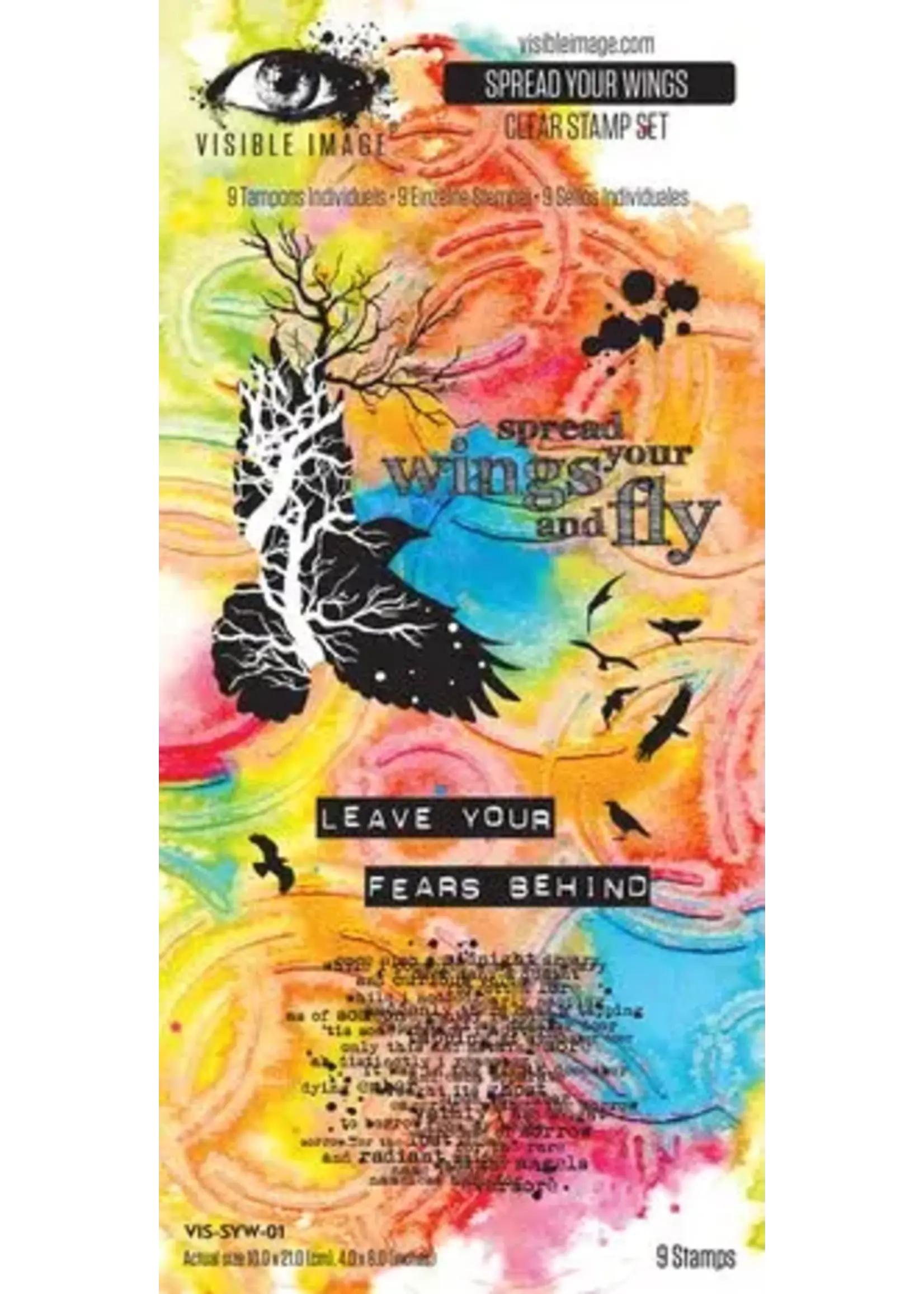 Time To Fly 4x8 Inch Stamp Set Spread Your Wings (VIS-SYW-01)